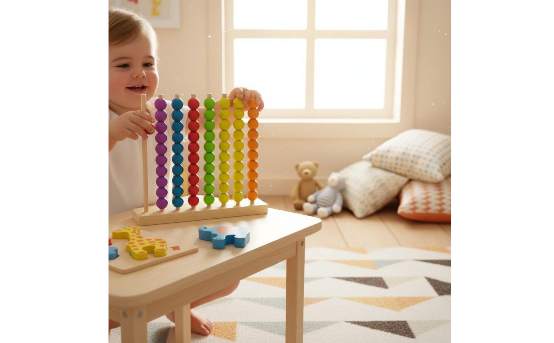 Color Sorting Bead Board Early Learning Educational Counting Beads for Preschool