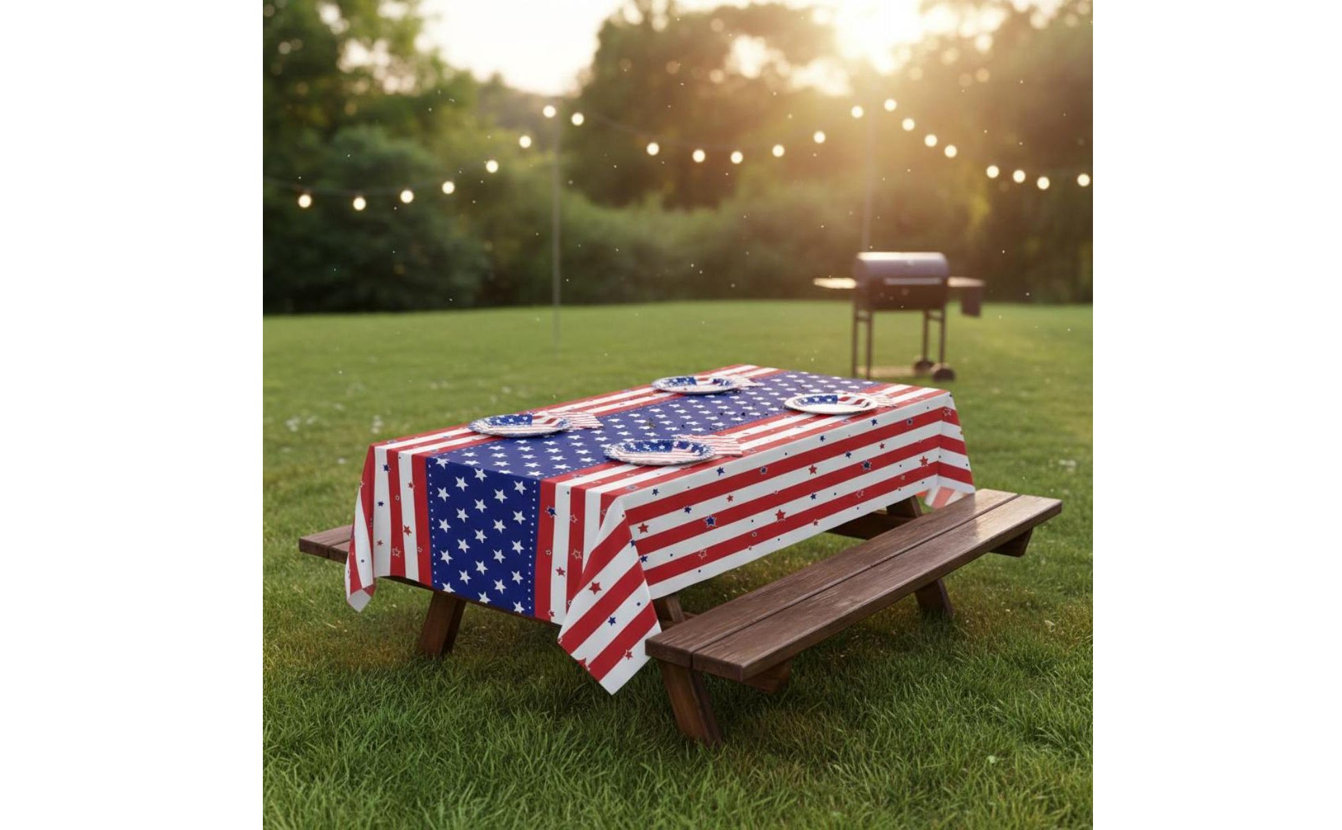 Kit de Fête Drapeau Américain Résistant à l'huile pour Événements Patriotiques