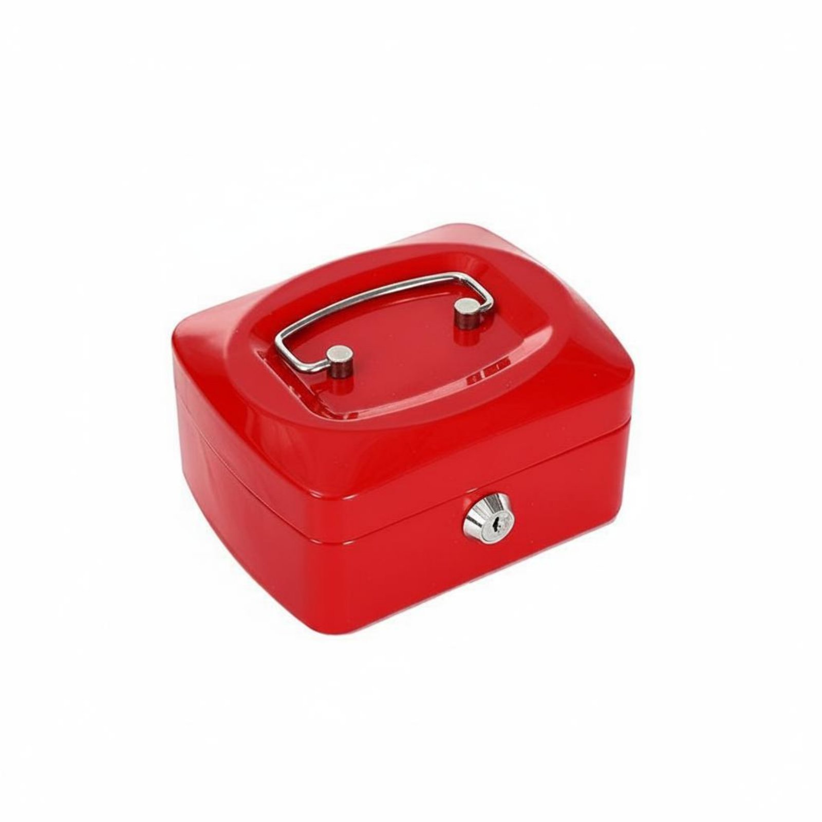 Password Lock Coin Box Removable Tray Lockable Funds Box Portable Handle
