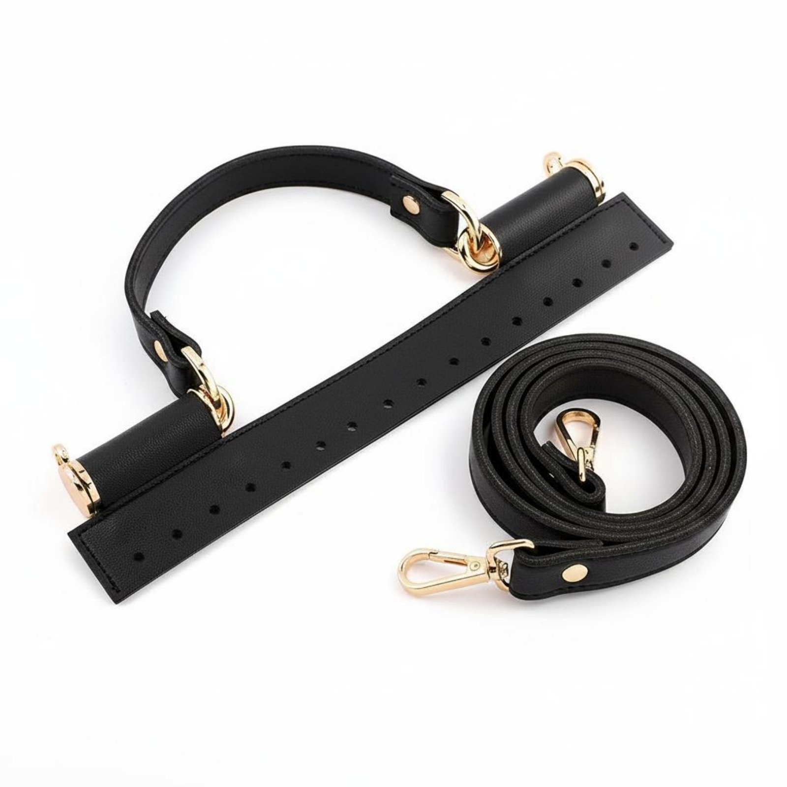 PU Bag Handle and Flap Set Easy to Install DIY Purse Handle Strap Set Metal Buckle D Loop Hook
