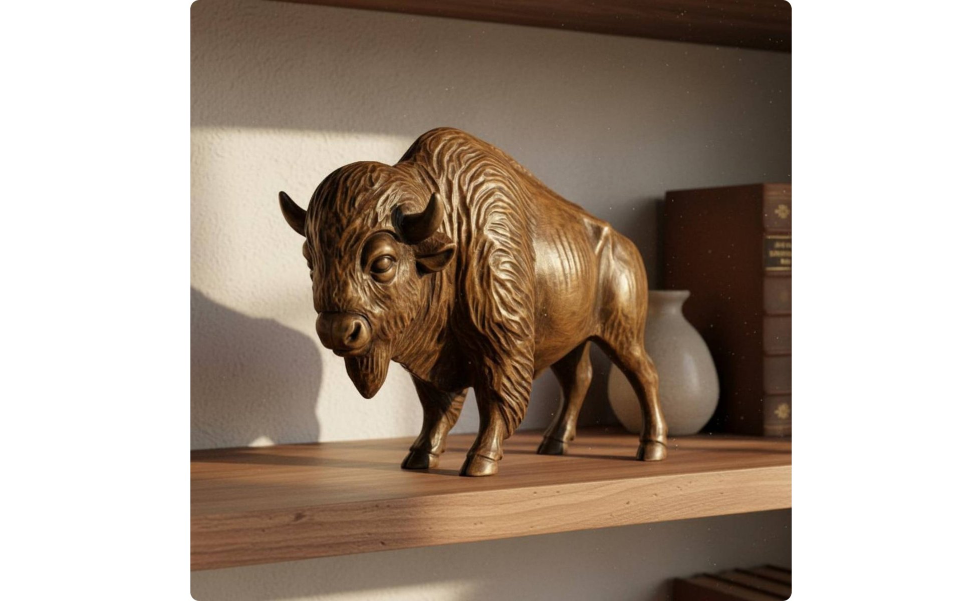 Western-Bison Dekofigur Westenstil Rustikale Büffelstatue Rustikaler Look