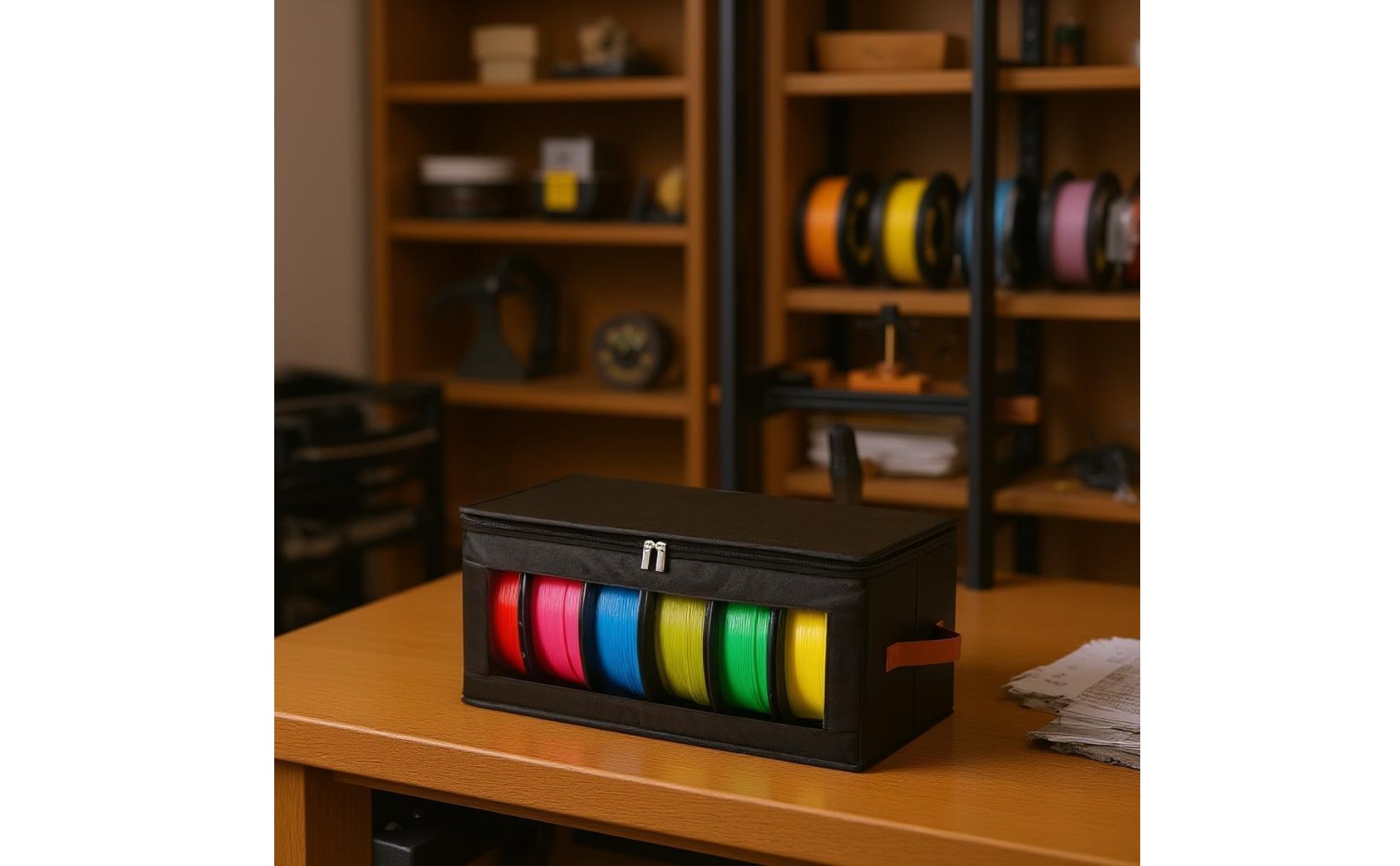 3D Printer Filament Storage Box Holds 6 Rolls for Workshop, Studio, Makers