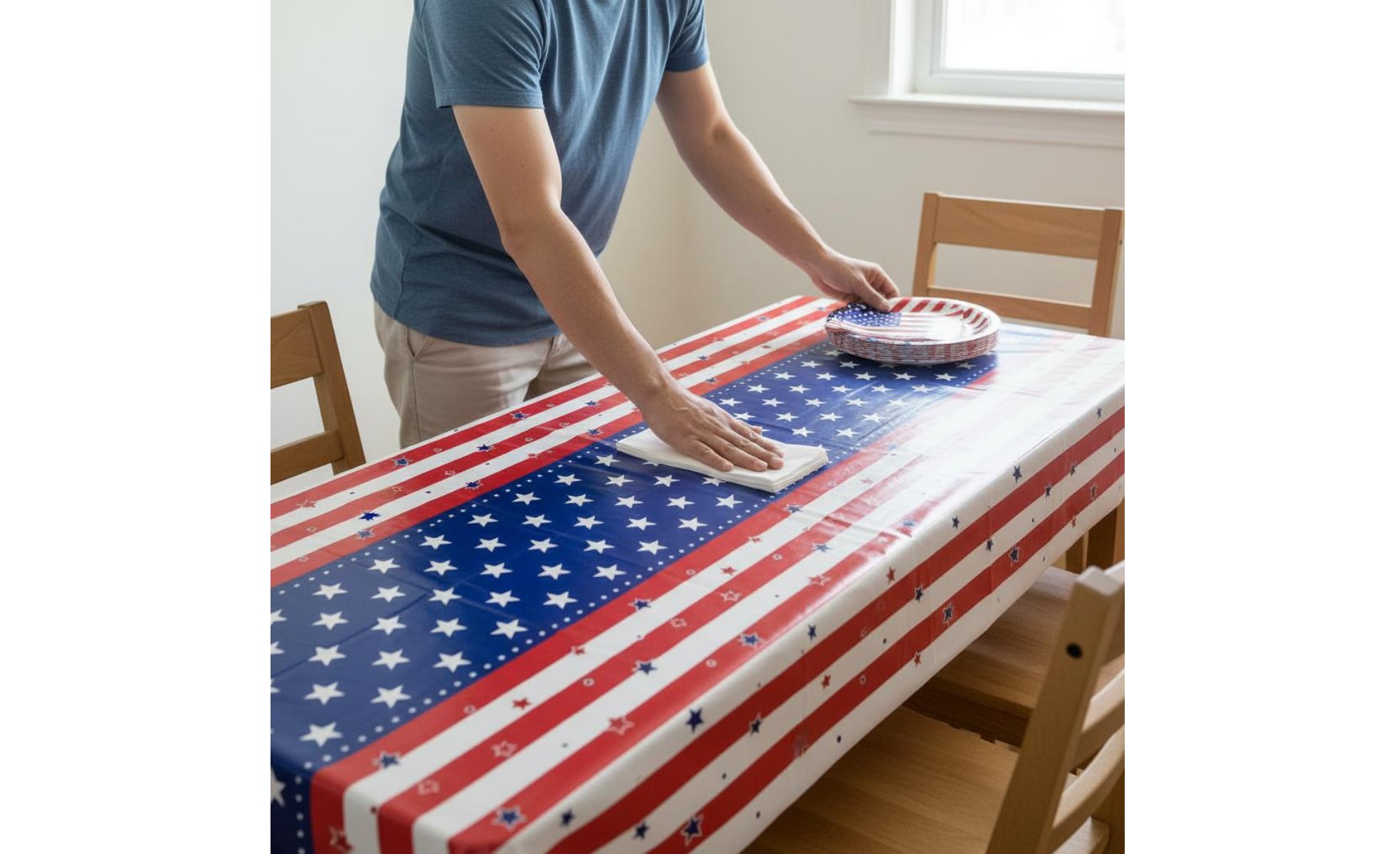 Kit de Fête Drapeau Américain Résistant à l'huile pour Événements Patriotiques