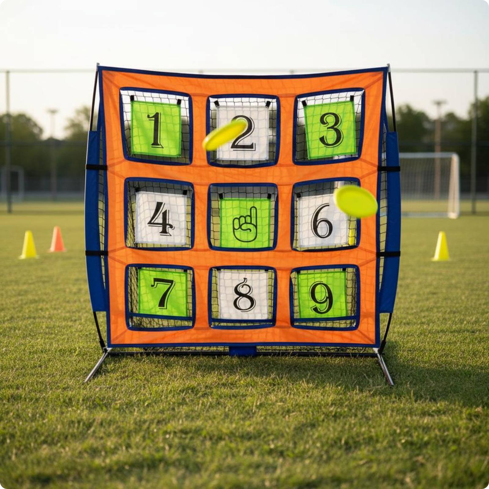 Zielnetz mit 9 Feldern tragbar Disc-Wurfzielnetz leicht zu bewegen für Training
