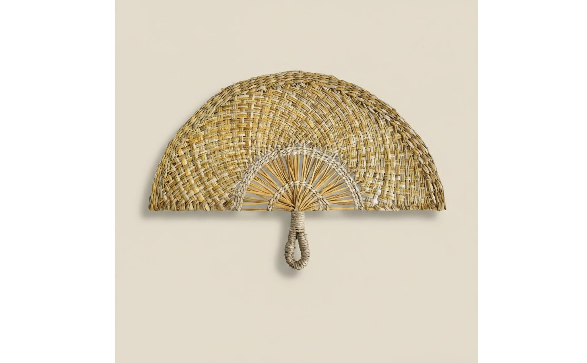 Woven Palm Hand Fan Handmade Straw Palm Fan Boho Design for Guesthouse
