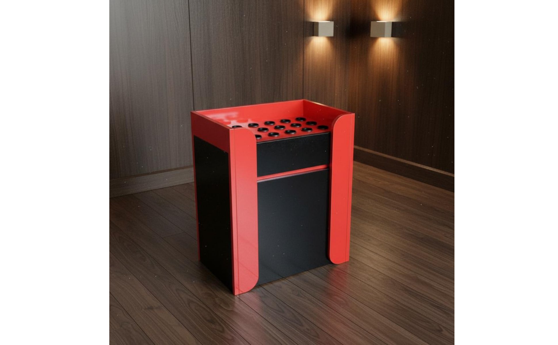 Floor Standing Pool Stick Holder High End Billiard Cue Stand Red