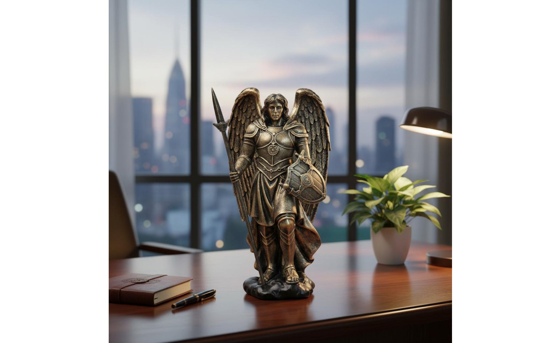 Ritterfigur mit Flügeln luxuriös Engelsstatue Geschenkidee für Büro, Wohnzimmer