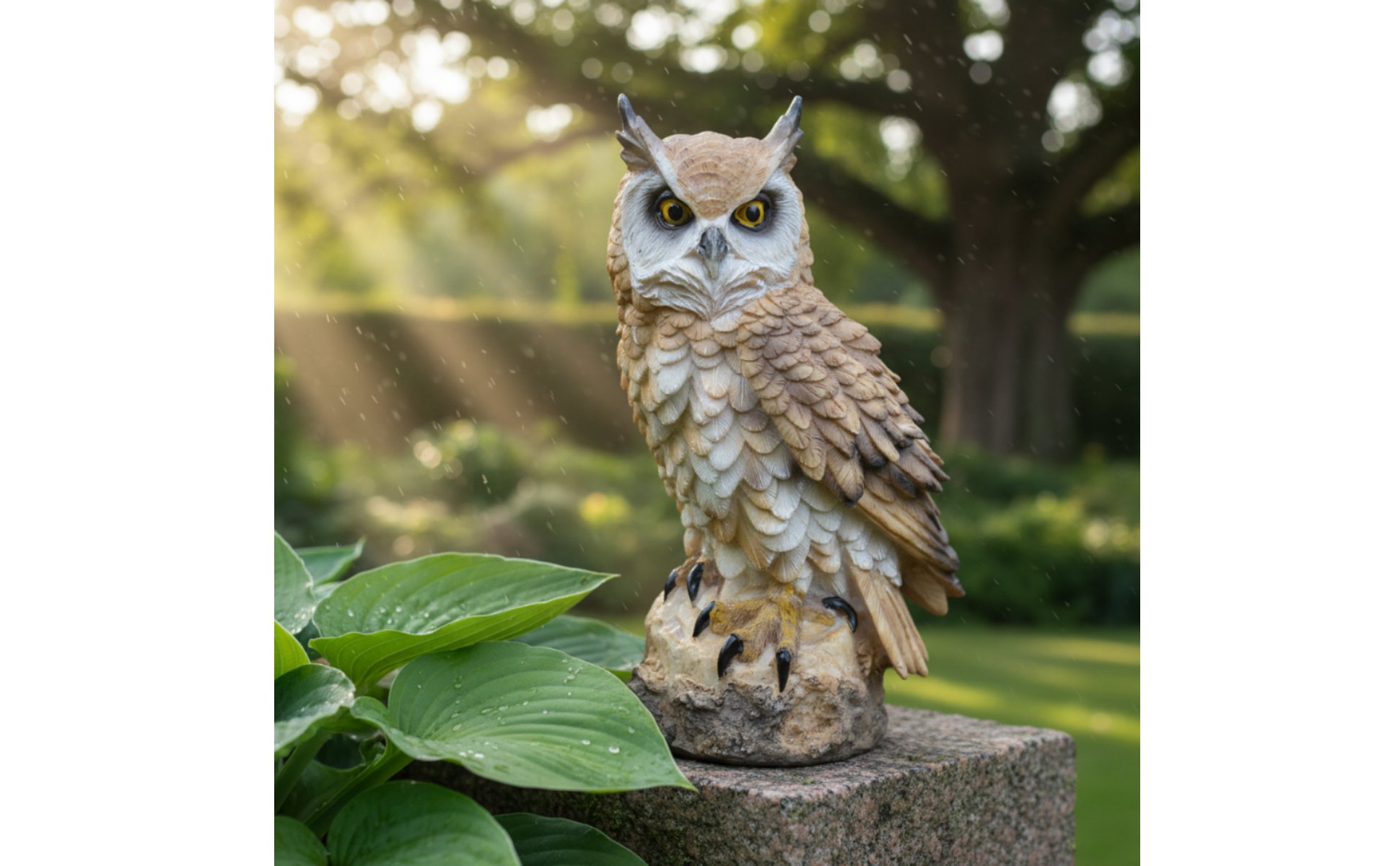 Resin Owl Statue Bird Deterrent Design Owl Garden Figurine Cute Design for Patio