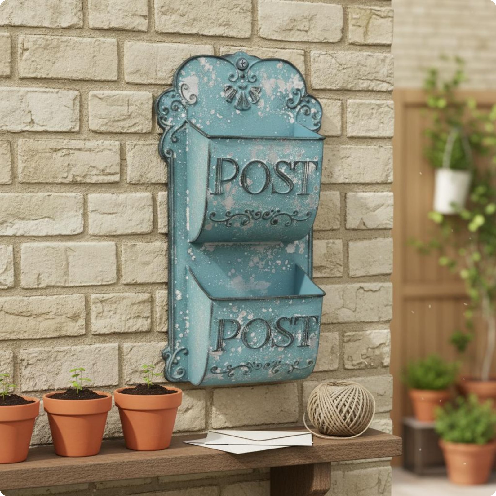 Vintage Mailbox Wall Decor Multipurpose Retro Iron Mailbox Rust-Resistant