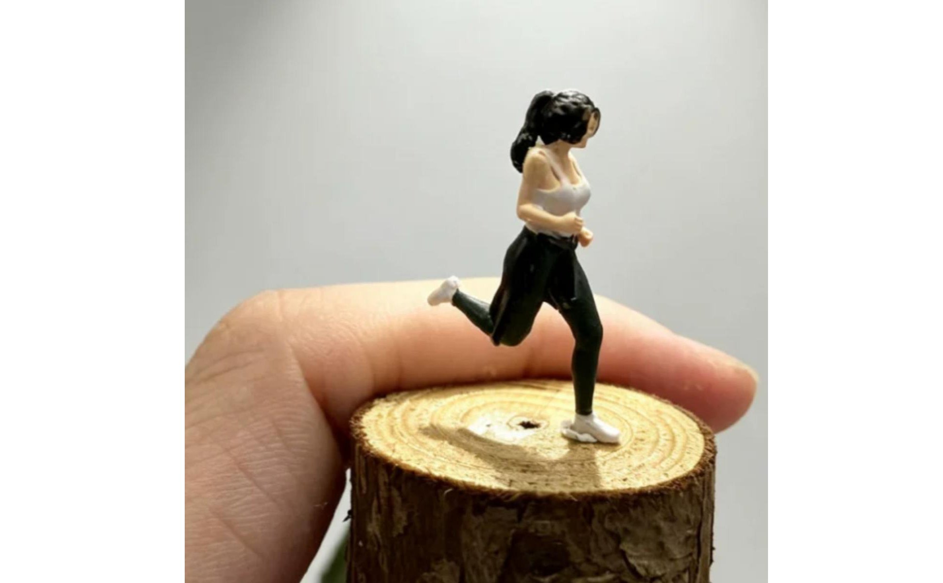 Miniature Running Woman Statue Painted Running Woman Miniature Resin