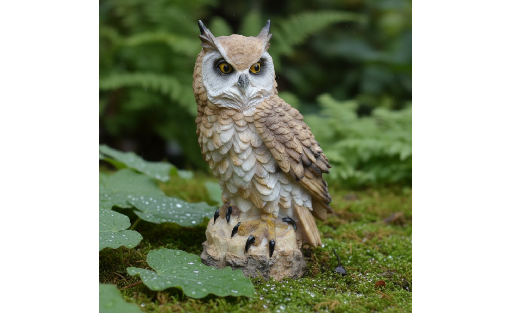 Resin Owl Statue Bird Deterrent Design Owl Garden Figurine Cute Design for Patio