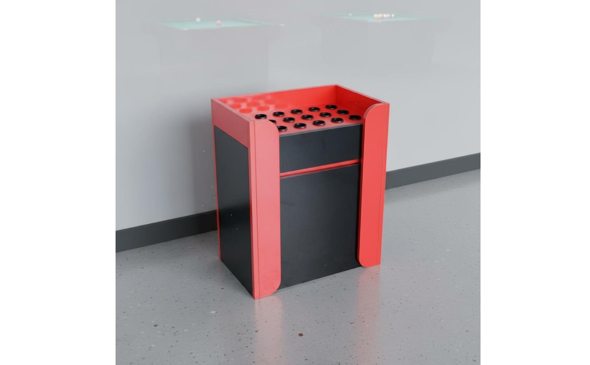Floor Standing Pool Stick Holder High End Billiard Cue Stand Red