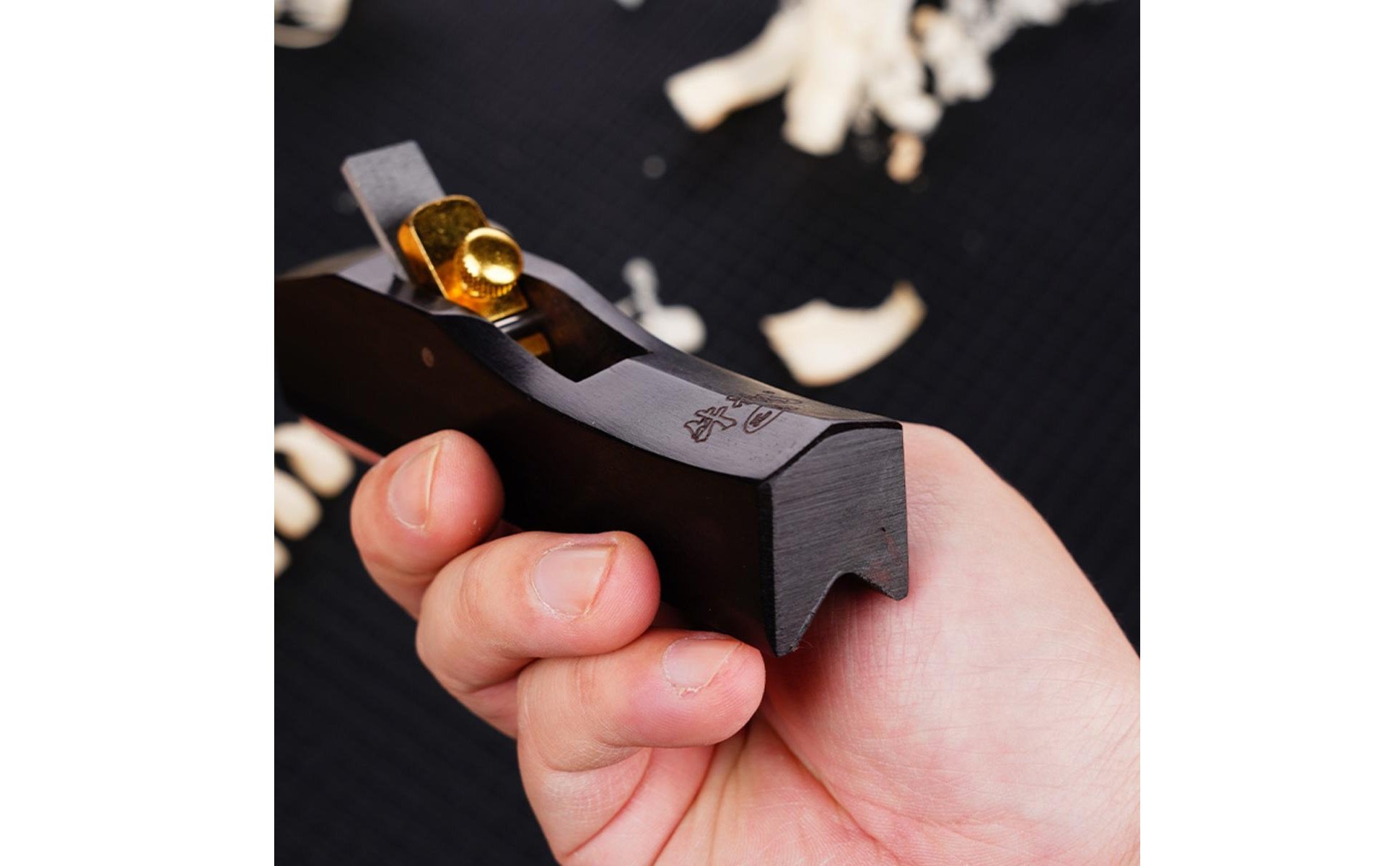 Ebony Chamfer Plane Hardwood Body Mini Corner Rounding Plane Brass Blade Cover
