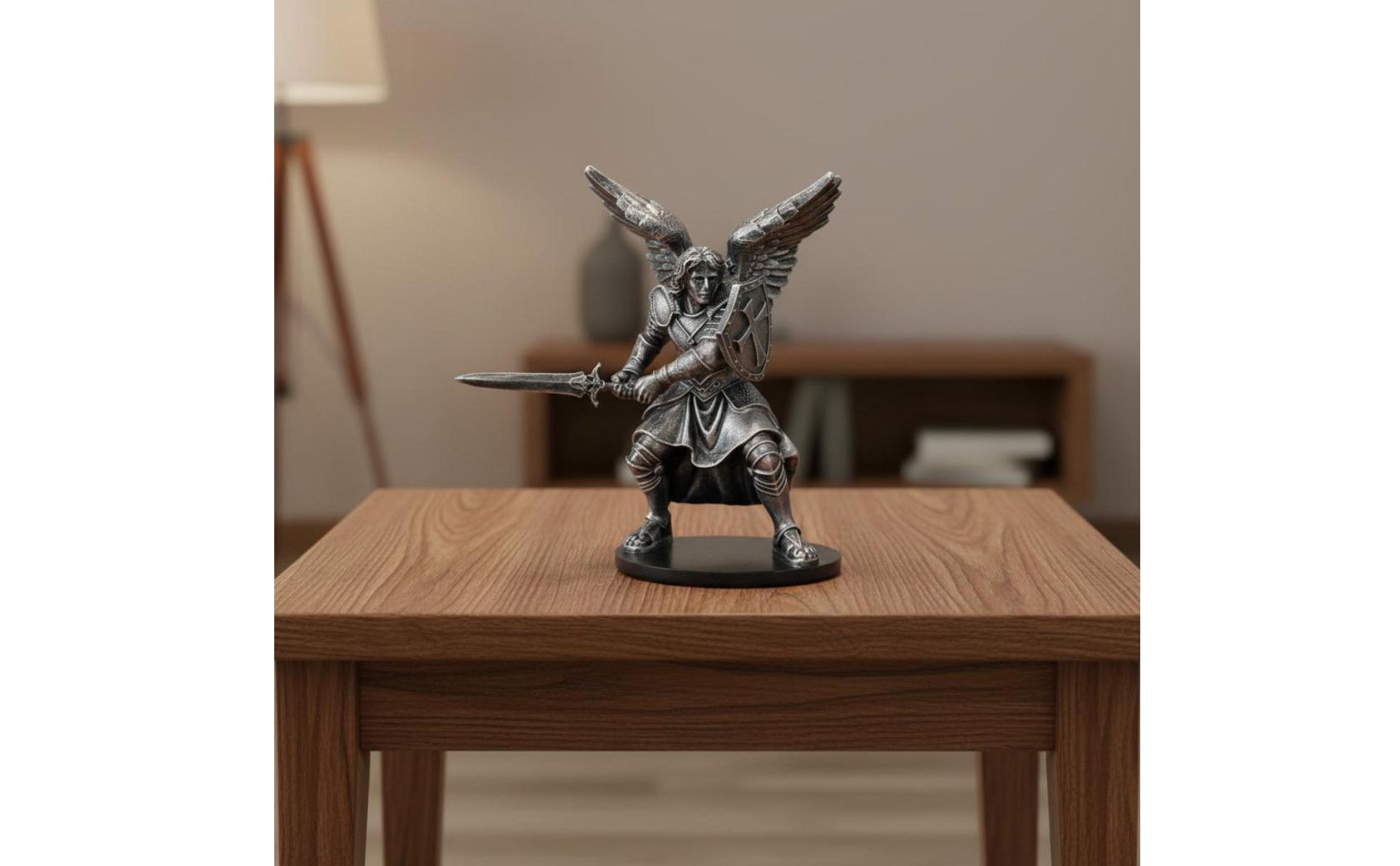 Ritterfigur mit Flügeln luxuriös Engelsstatue Geschenkidee für Büro, Wohnzimmer