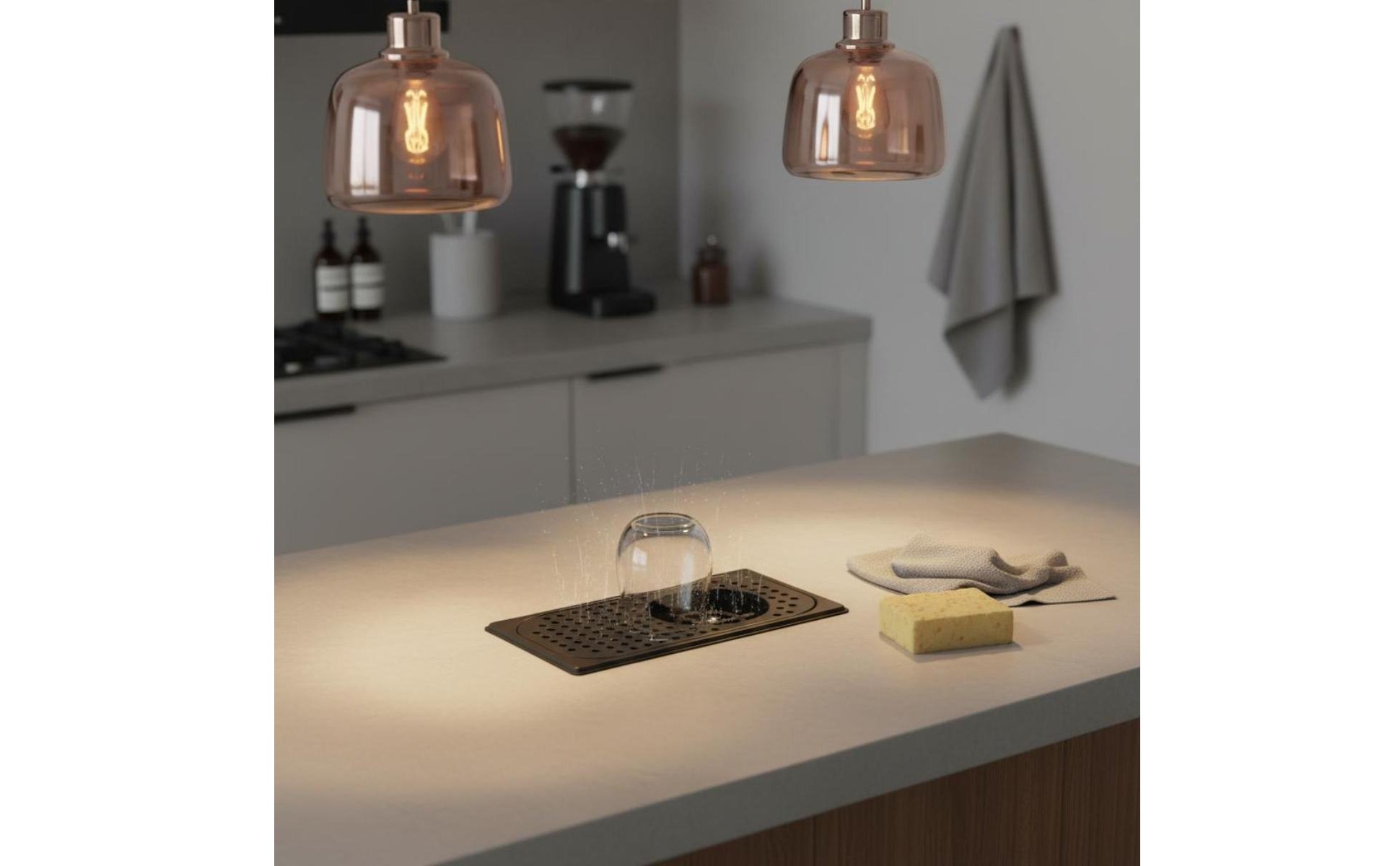 Nettoyeur de Tasses à Haute Pression Installation Encastrée pour Cafés, Baristas