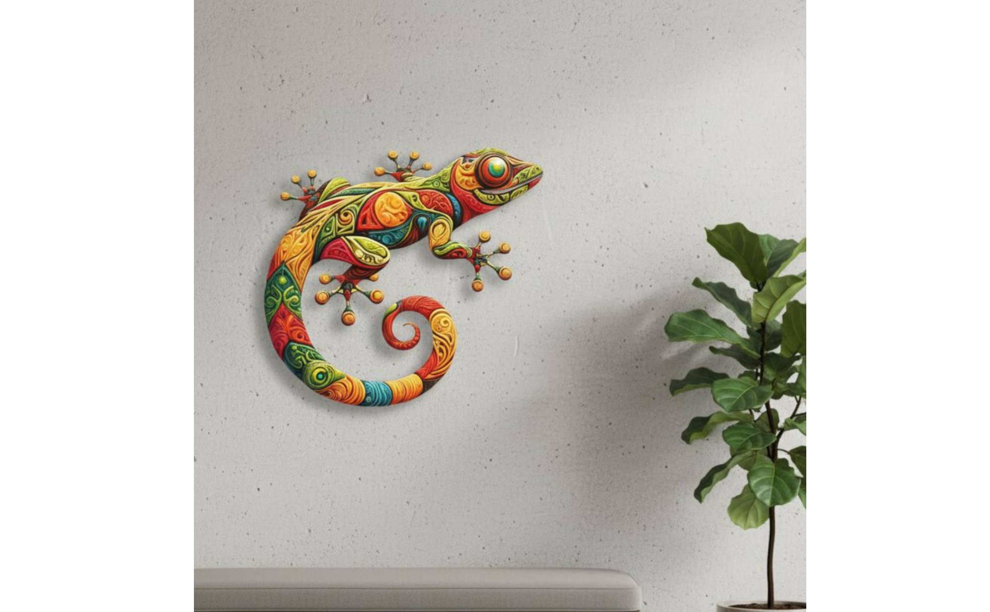 3 Gecko Wall Decor Set Iron Material Metal Gecko Wall Hanging Lightweight