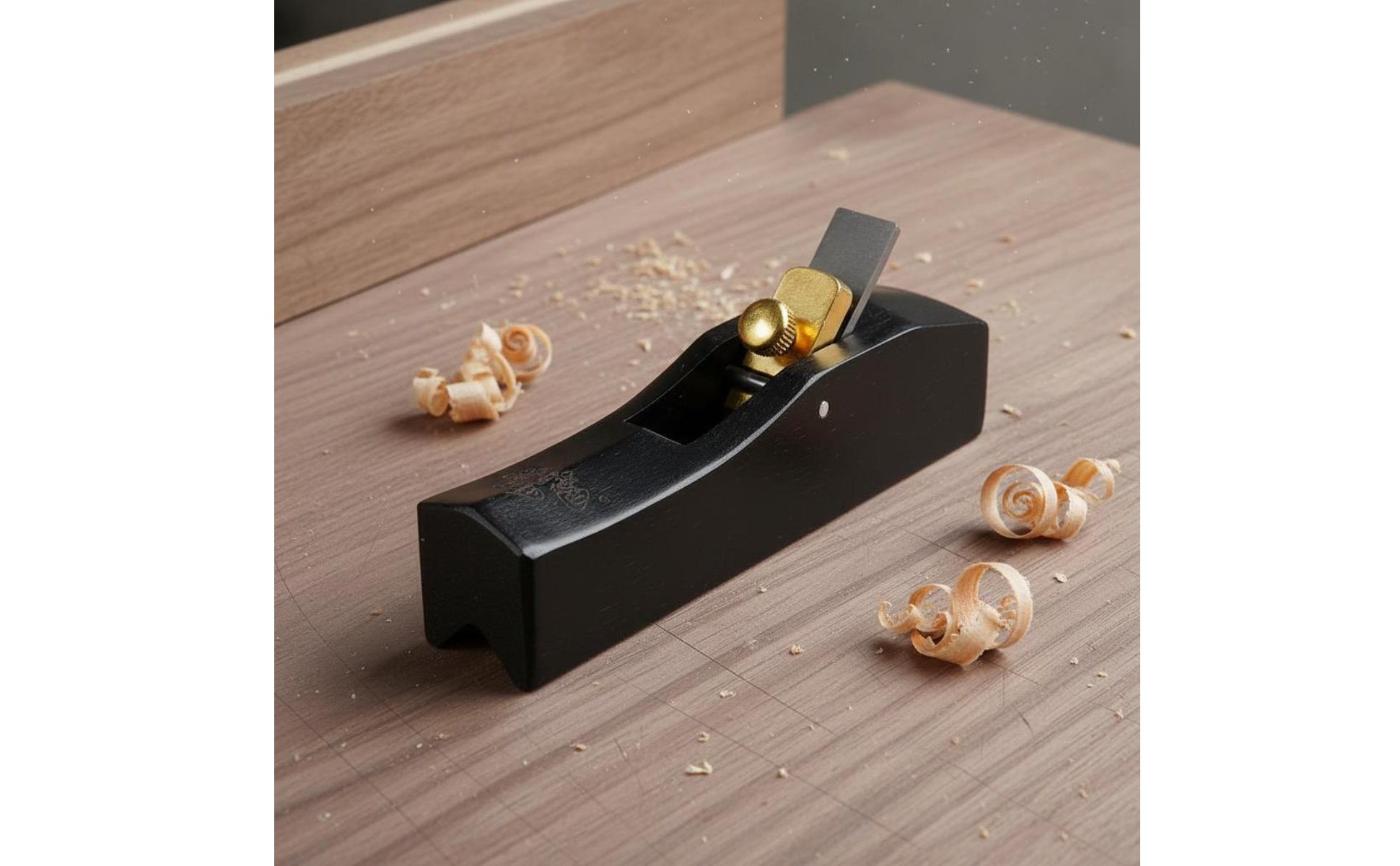 Ebony Chamfer Plane Hardwood Body Mini Corner Rounding Plane Brass Blade Cover