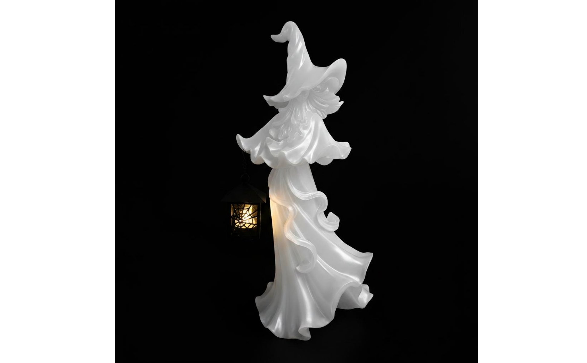Witch Lantern Statue Resin Material Halloween Witch Decor Tabletop Display