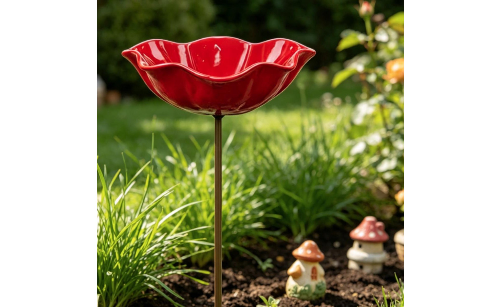 Metal Flower Water Dispenser Handmade Flower Avian Dispenser Nature Welcoming