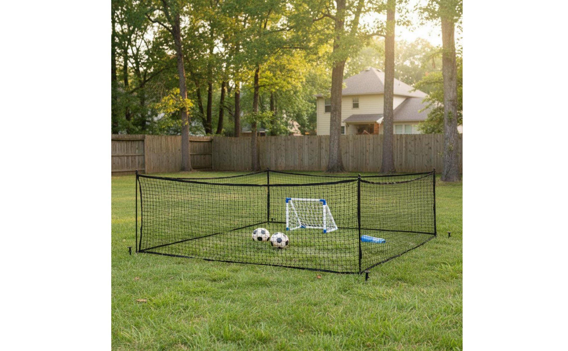 Football Backstop Net PE Material Ball Stop Net Easy to Assemble