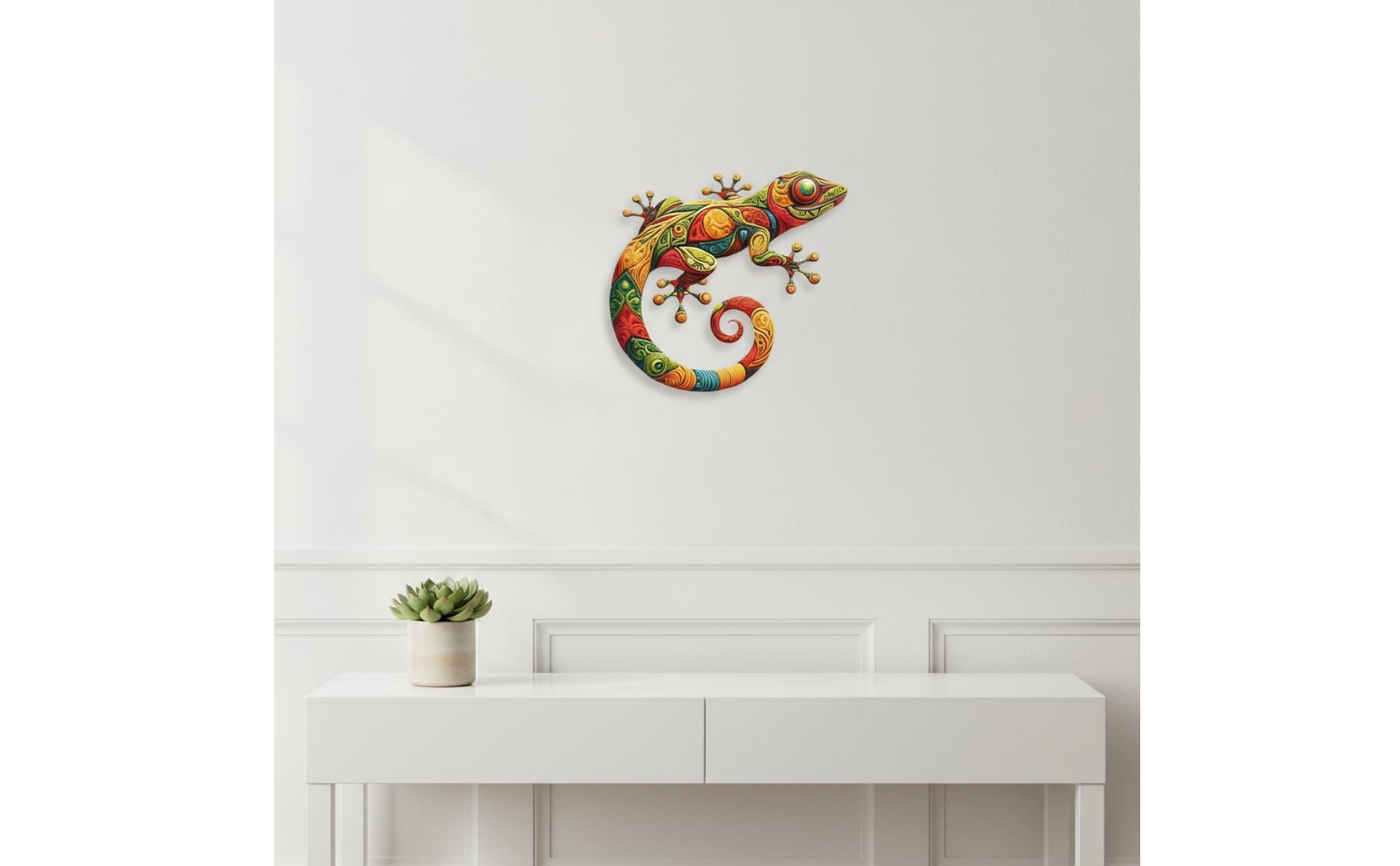 3 Gecko Wall Decor Set Iron Material Metal Gecko Wall Hanging Lightweight