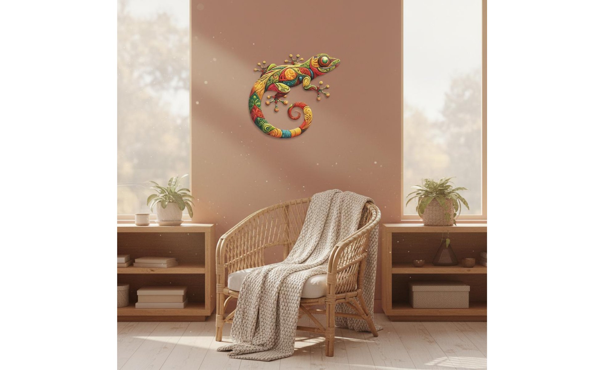 3 Gecko Wall Decor Set Iron Material Metal Gecko Wall Hanging Lightweight
