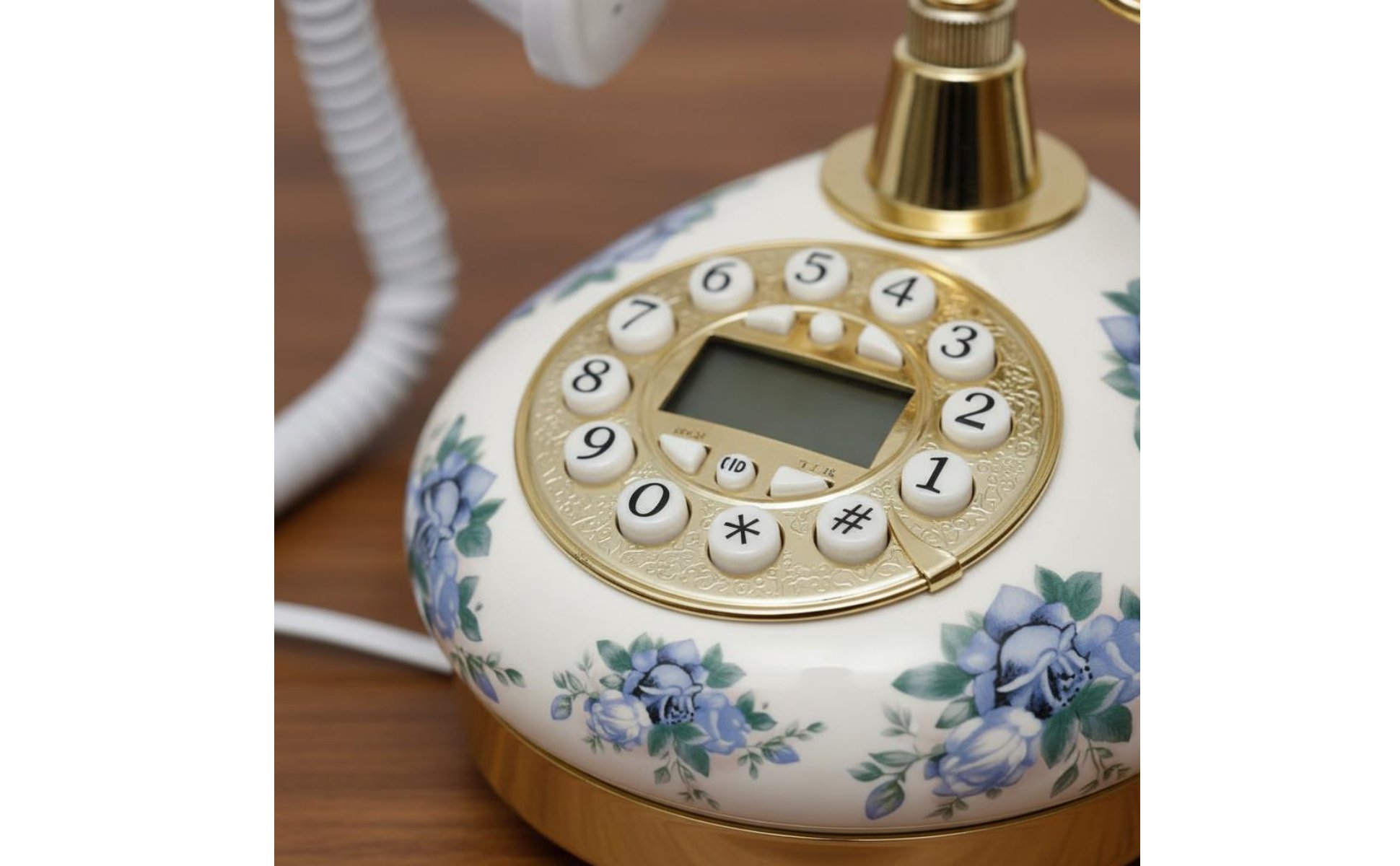 Téléphone Rétro En Céramique Décoratif Téléphone Fixe Rétro Apparence Luxe