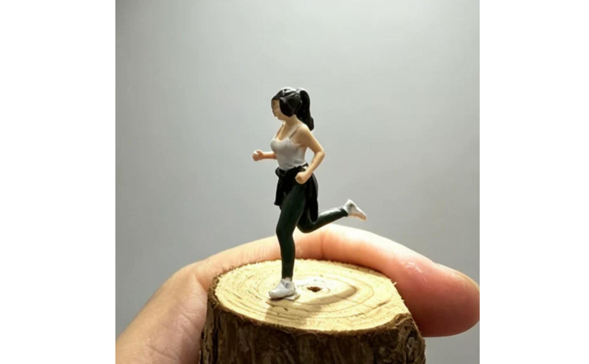Miniature Running Woman Statue Painted Running Woman Miniature Resin