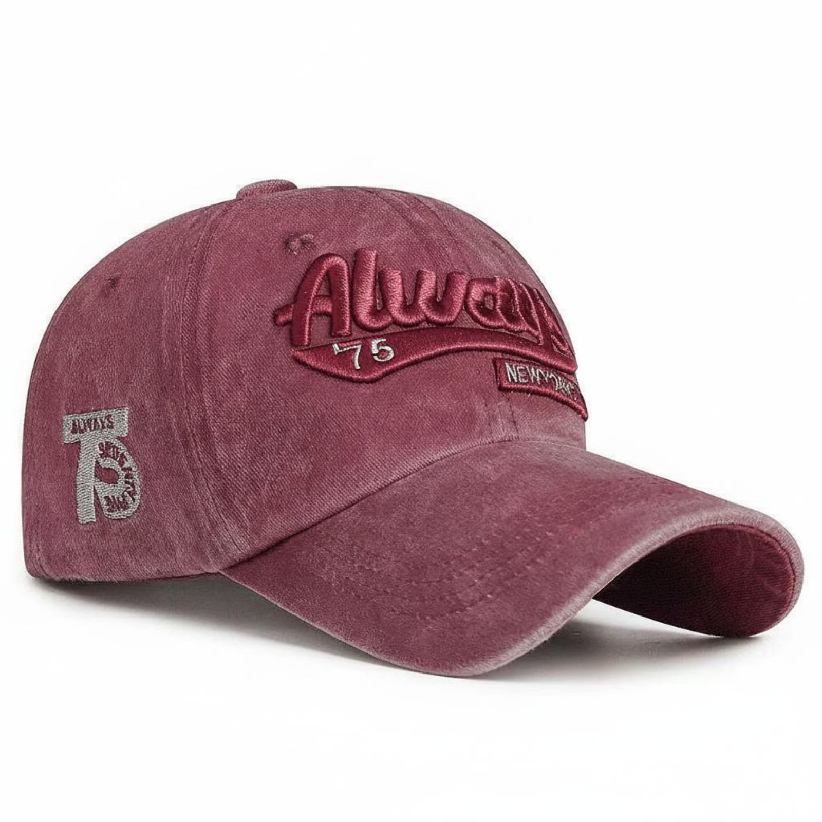 Adjustable Washed Baseball Cap Breathable Embroidered Cap Lightweight Sun Hat Distressed for Outdoor, Travel