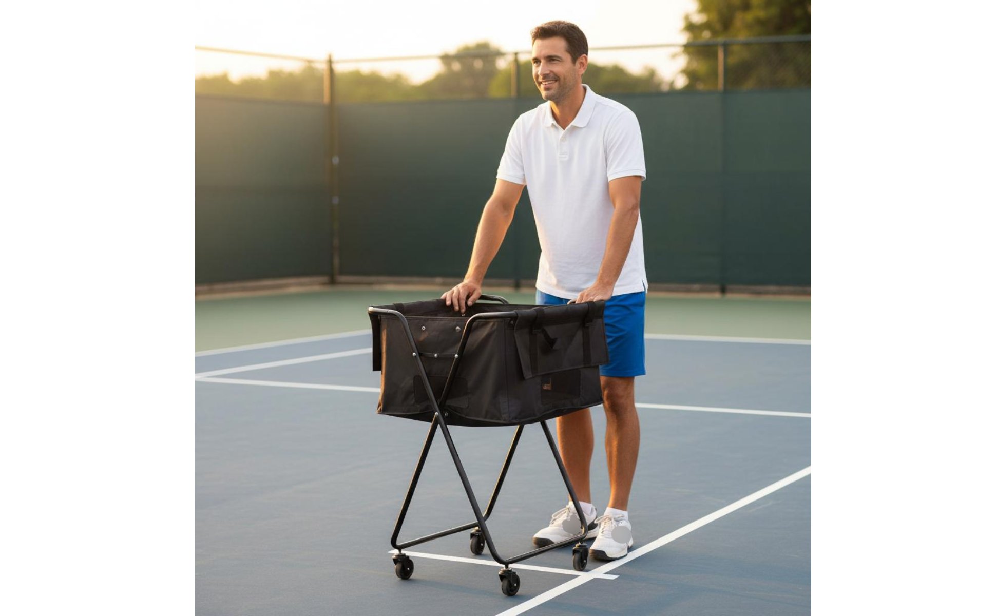 Faltbarer Ballwagen faltbar Tennisballwagen großes Fassungsvermögen für coach