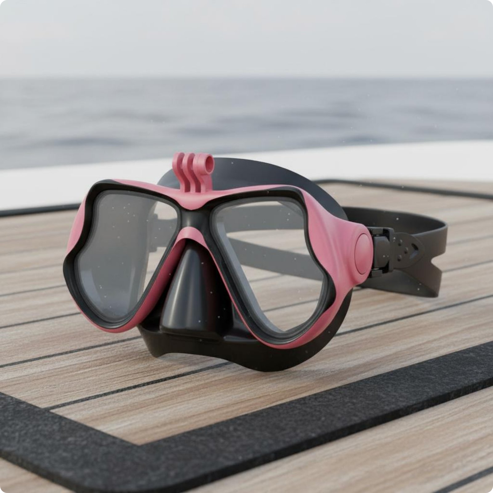 Diving Facepiece Camera Mount Safety Glass Lens Camera Mount Facepiece Low