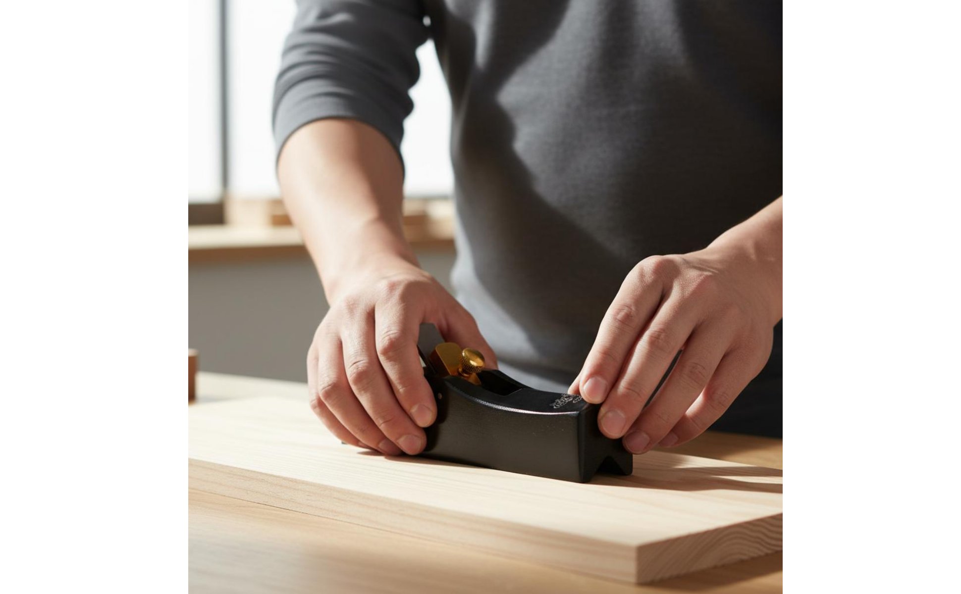 Ebony Chamfer Plane Hardwood Body Mini Corner Rounding Plane Brass Blade Cover