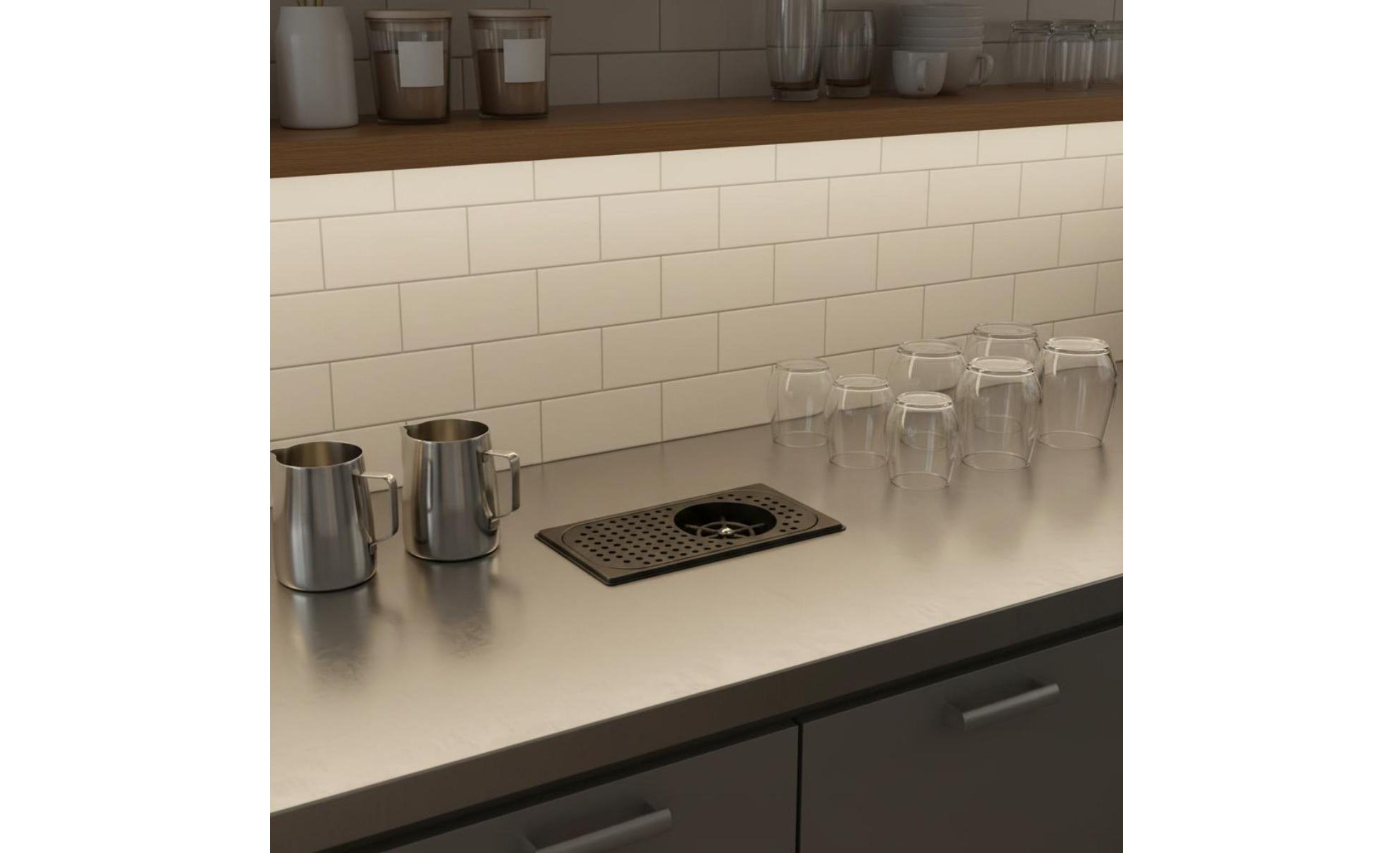 Nettoyeur de Tasses à Haute Pression Installation Encastrée pour Cafés, Baristas