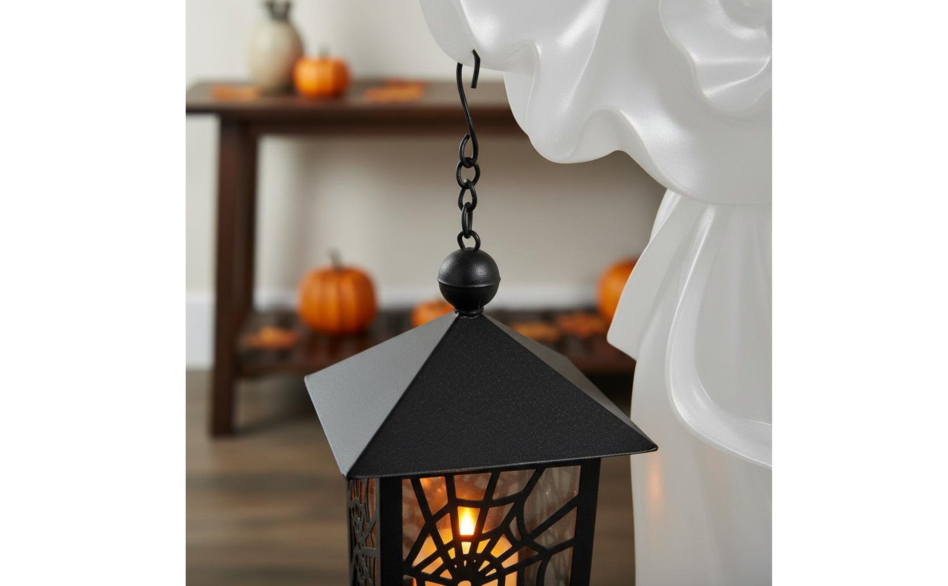 Witch Lantern Statue Resin Material Halloween Witch Decor Tabletop Display