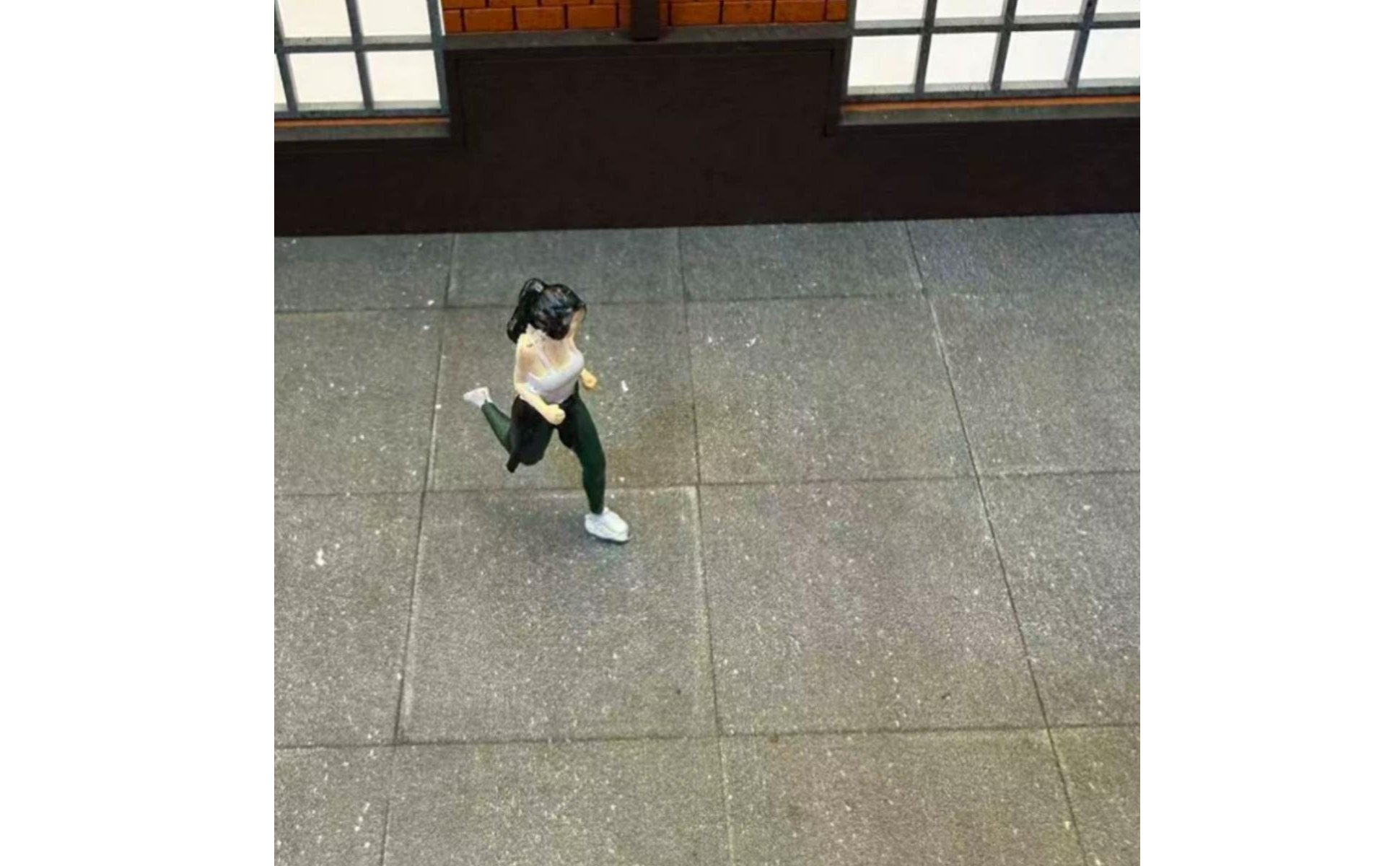 Miniature Running Woman Statue Painted Running Woman Miniature Resin