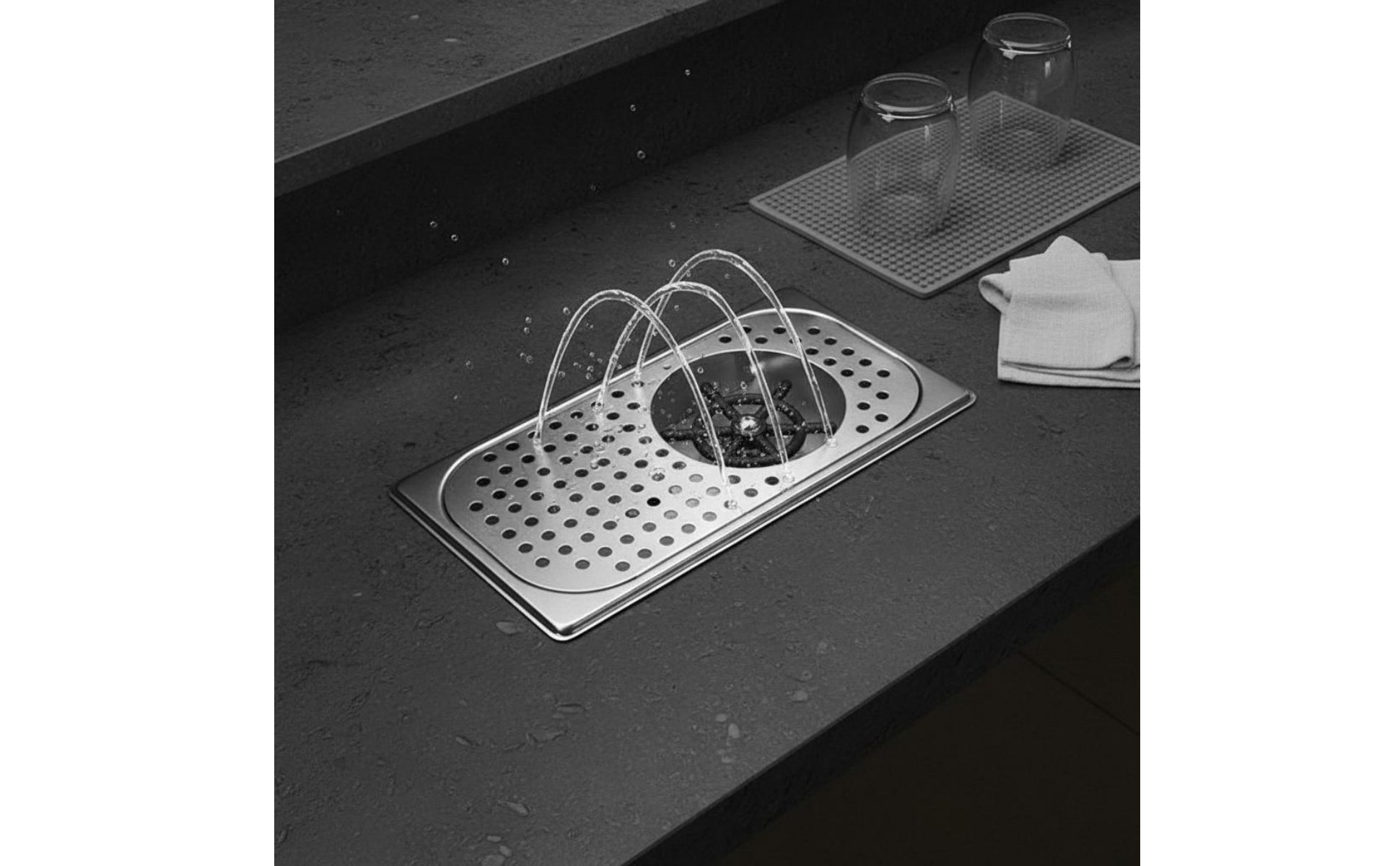 Nettoyeur de Tasses à Haute Pression Installation Encastrée pour Cafés, Baristas