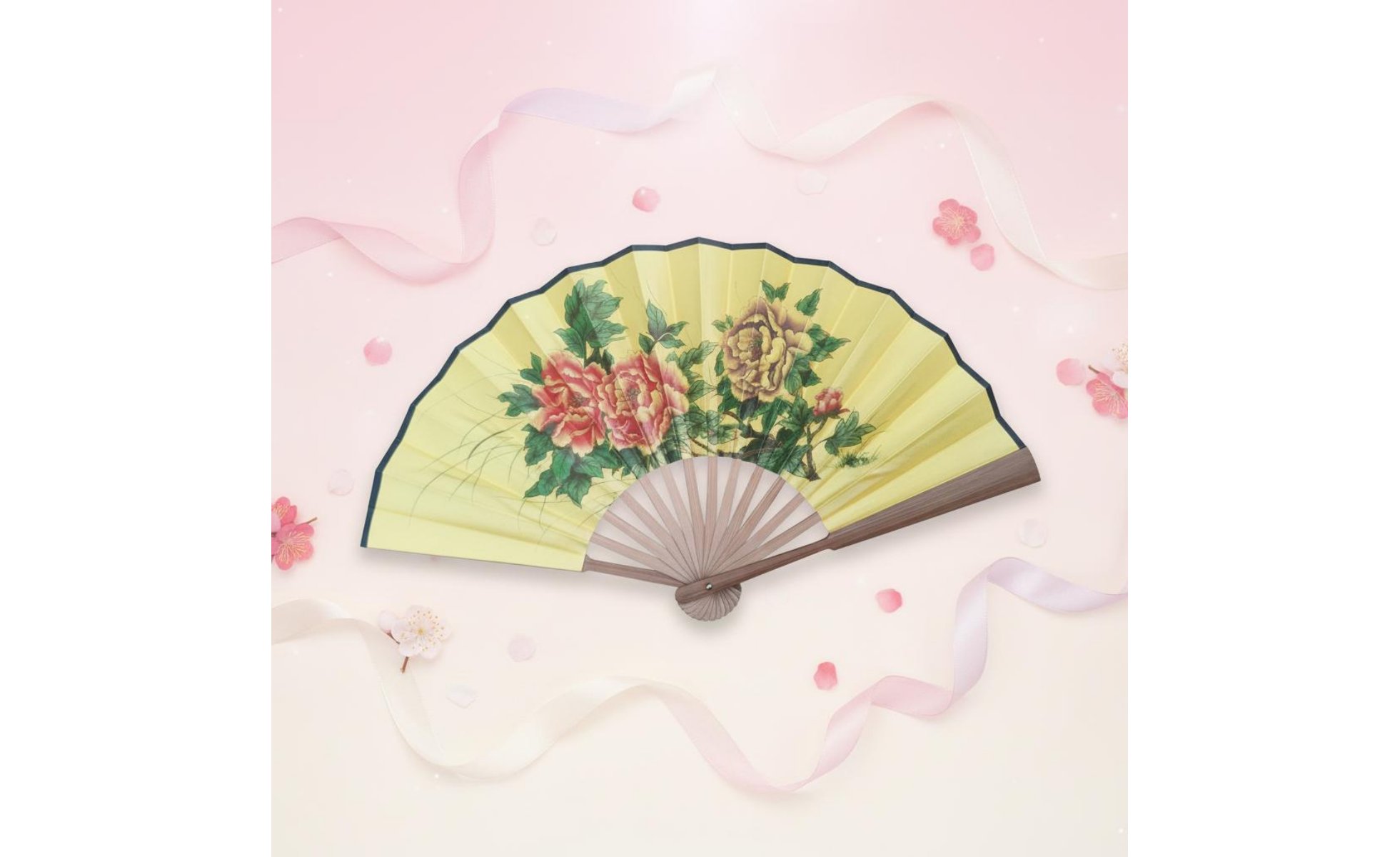 Opera Fan Performance Use Dance Fan Decorative Floral Print for Costume Wear
