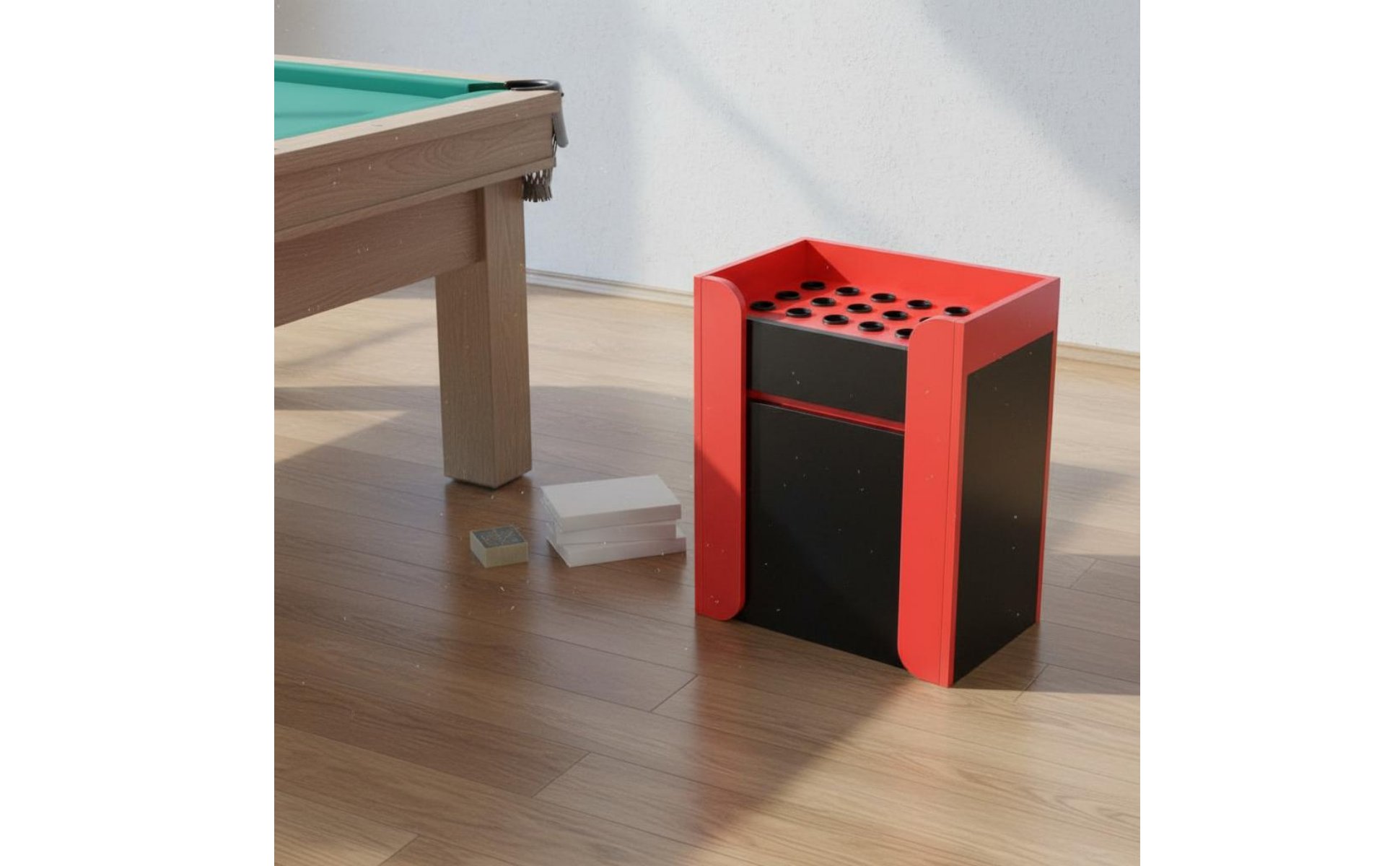 Floor Standing Pool Stick Holder High End Billiard Cue Stand Red