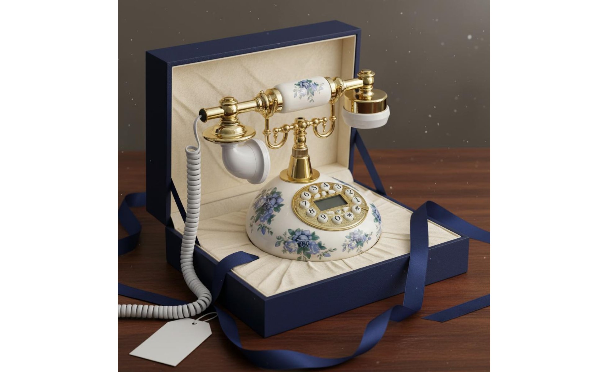 Téléphone Rétro En Céramique Décoratif Téléphone Fixe Rétro Apparence Luxe