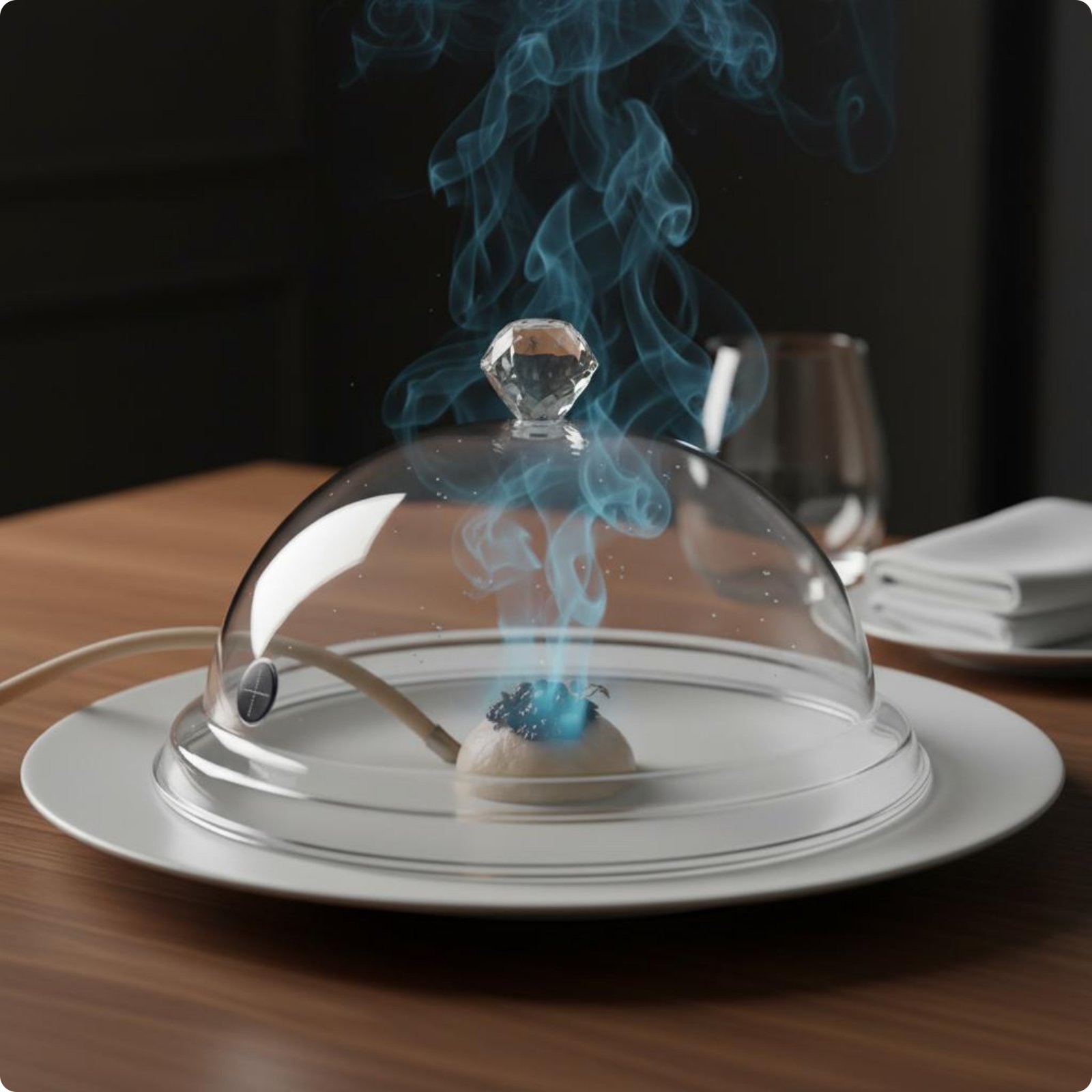 Räucherhaube Aus Glas Dekorativ Glasglocke Mit Holzsockel Staubabweisend