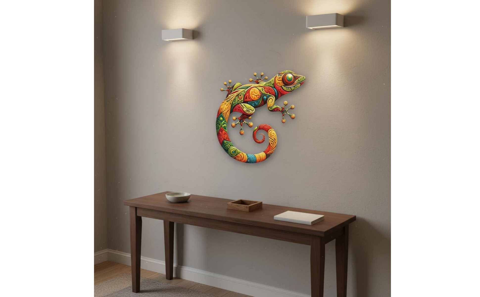 3 Gecko Wall Decor Set Iron Material Metal Gecko Wall Hanging Lightweight