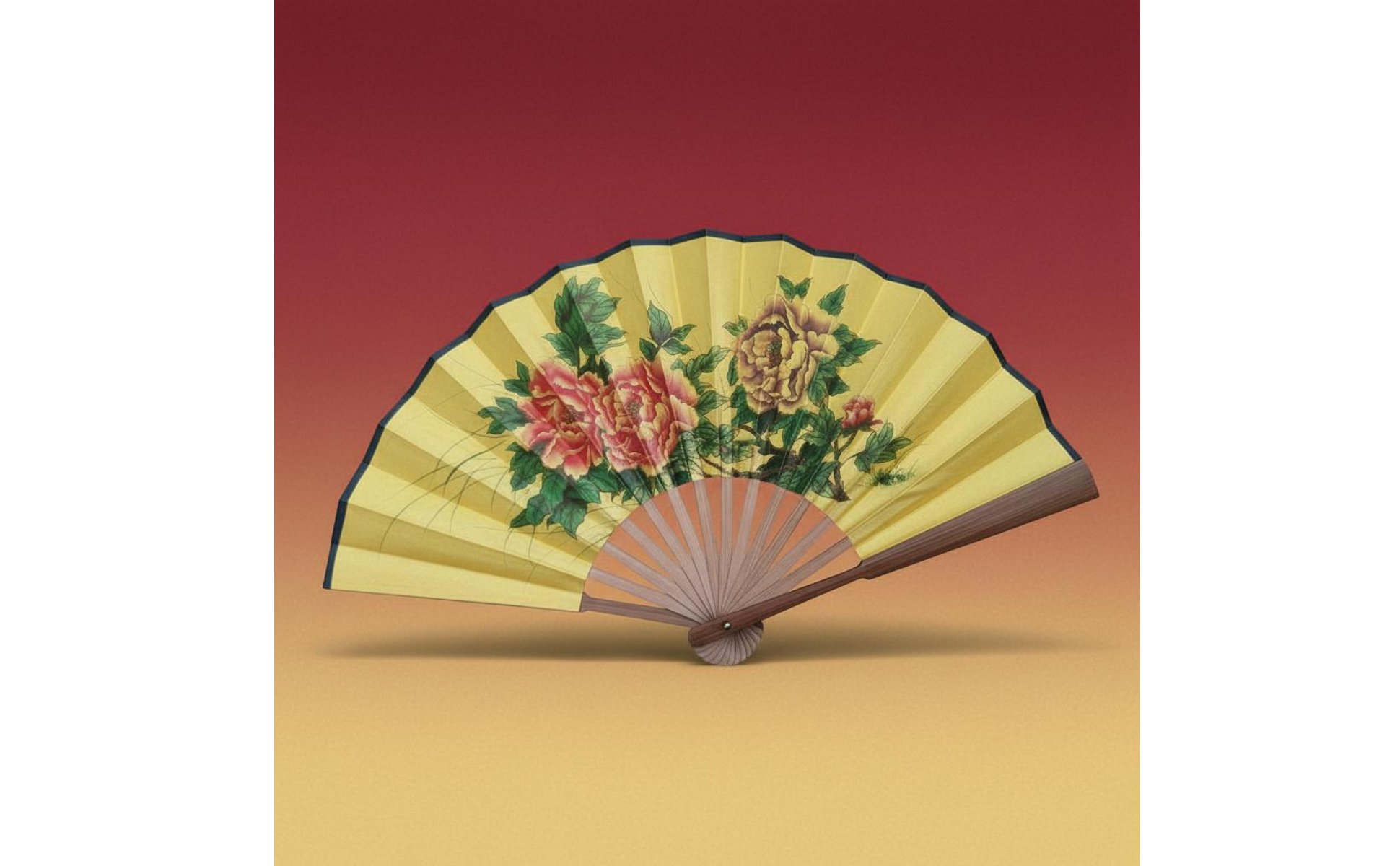 Opera Fan Performance Use Dance Fan Decorative Floral Print for Costume Wear