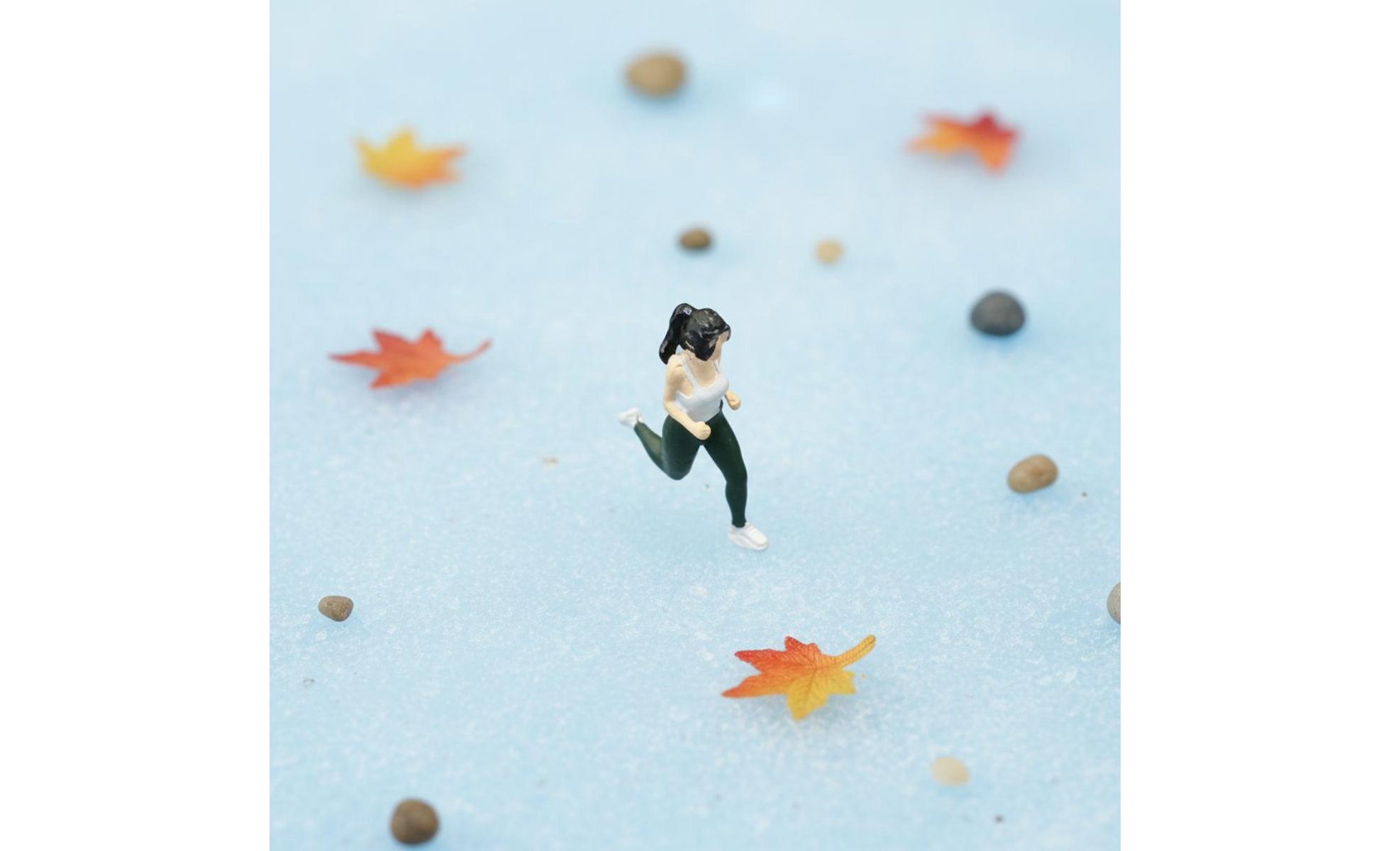 Miniature Running Woman Statue Painted Running Woman Miniature Resin