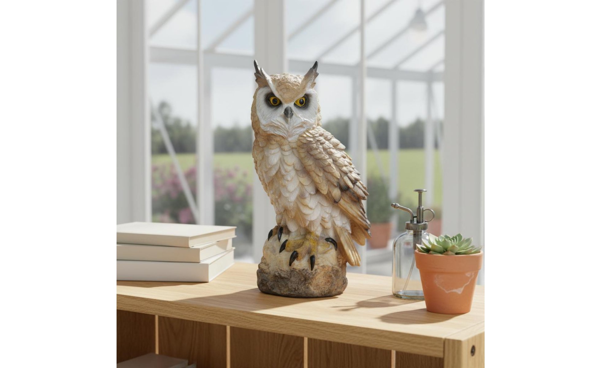 Resin Owl Statue Bird Deterrent Design Owl Garden Figurine Cute Design for Patio