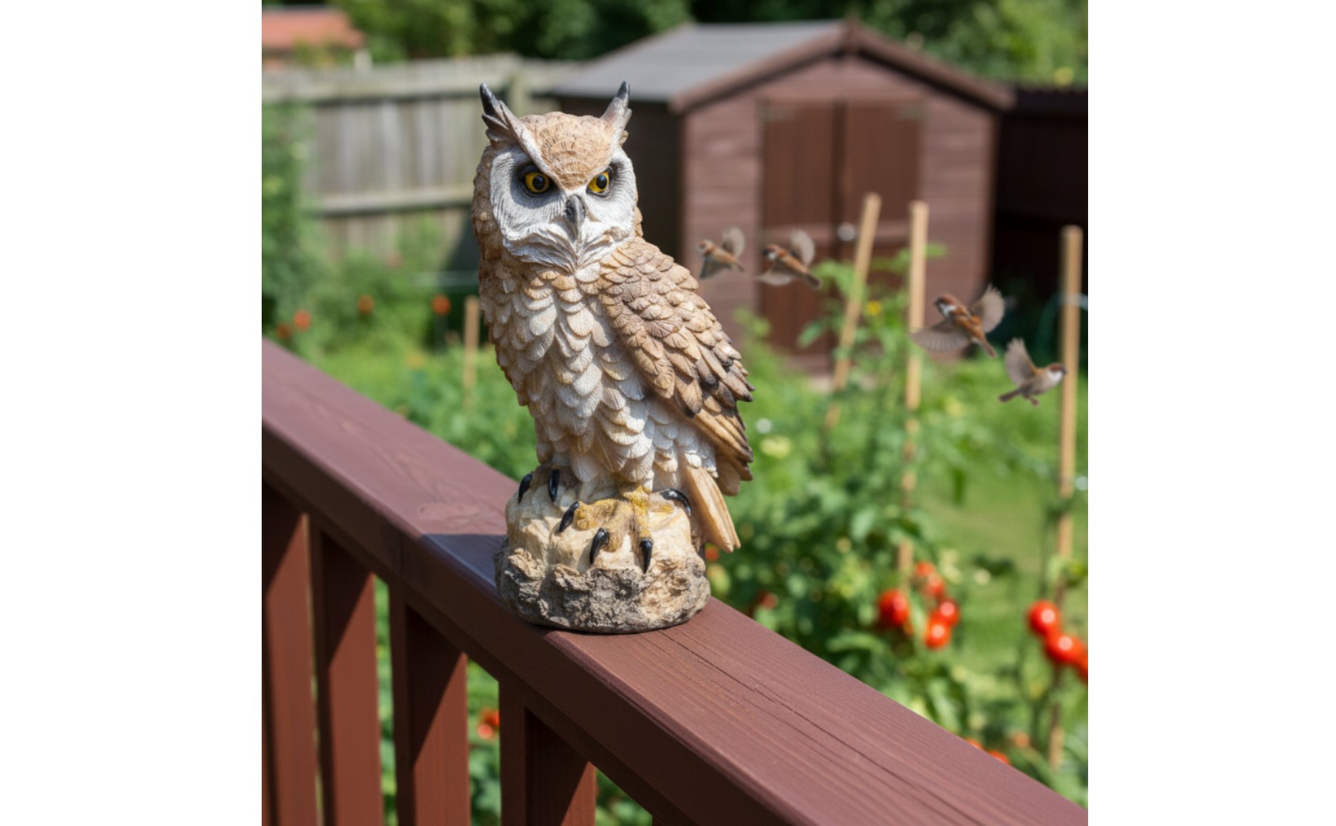 Resin Owl Statue Bird Deterrent Design Owl Garden Figurine Cute Design for Patio