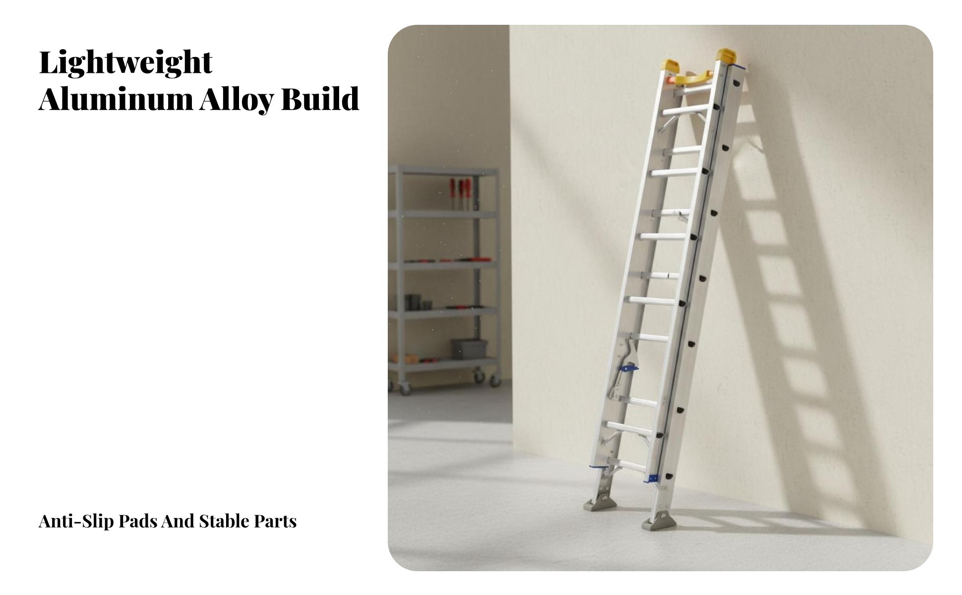 Telescopic Ladder Collapsible for Construction Site, Advertising Setup