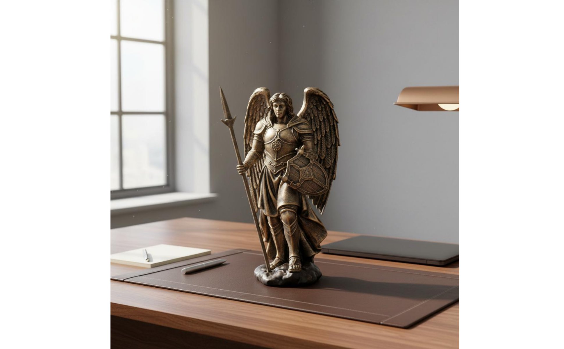 Ritterfigur mit Flügeln luxuriös Engelsstatue Geschenkidee für Büro, Wohnzimmer