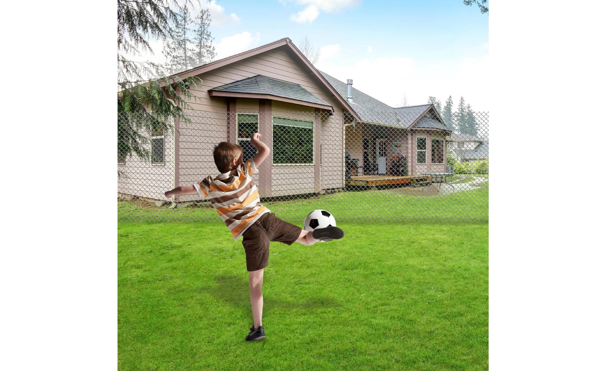 Football Backstop Net PE Material Ball Stop Net Easy to Assemble
