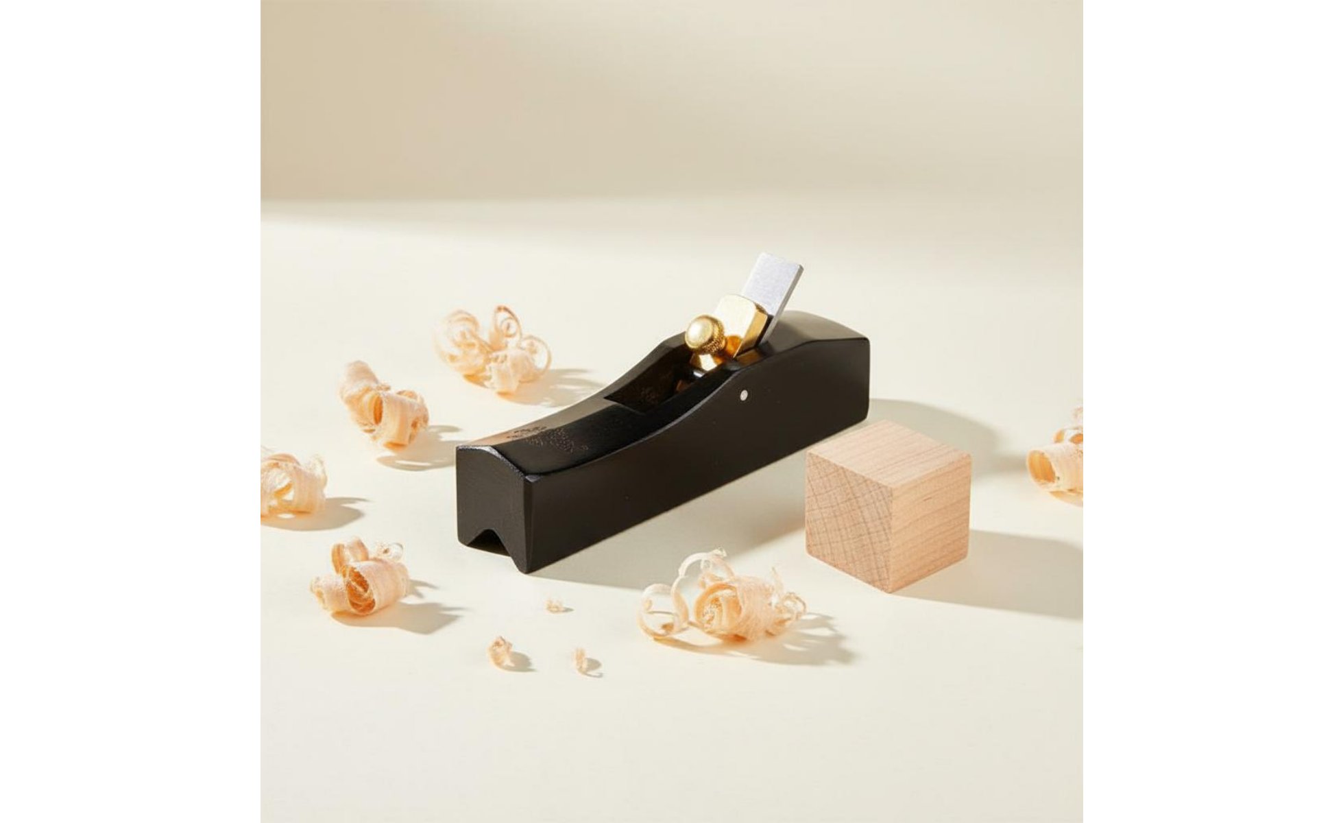 Ebony Chamfer Plane Hardwood Body Mini Corner Rounding Plane Brass Blade Cover
