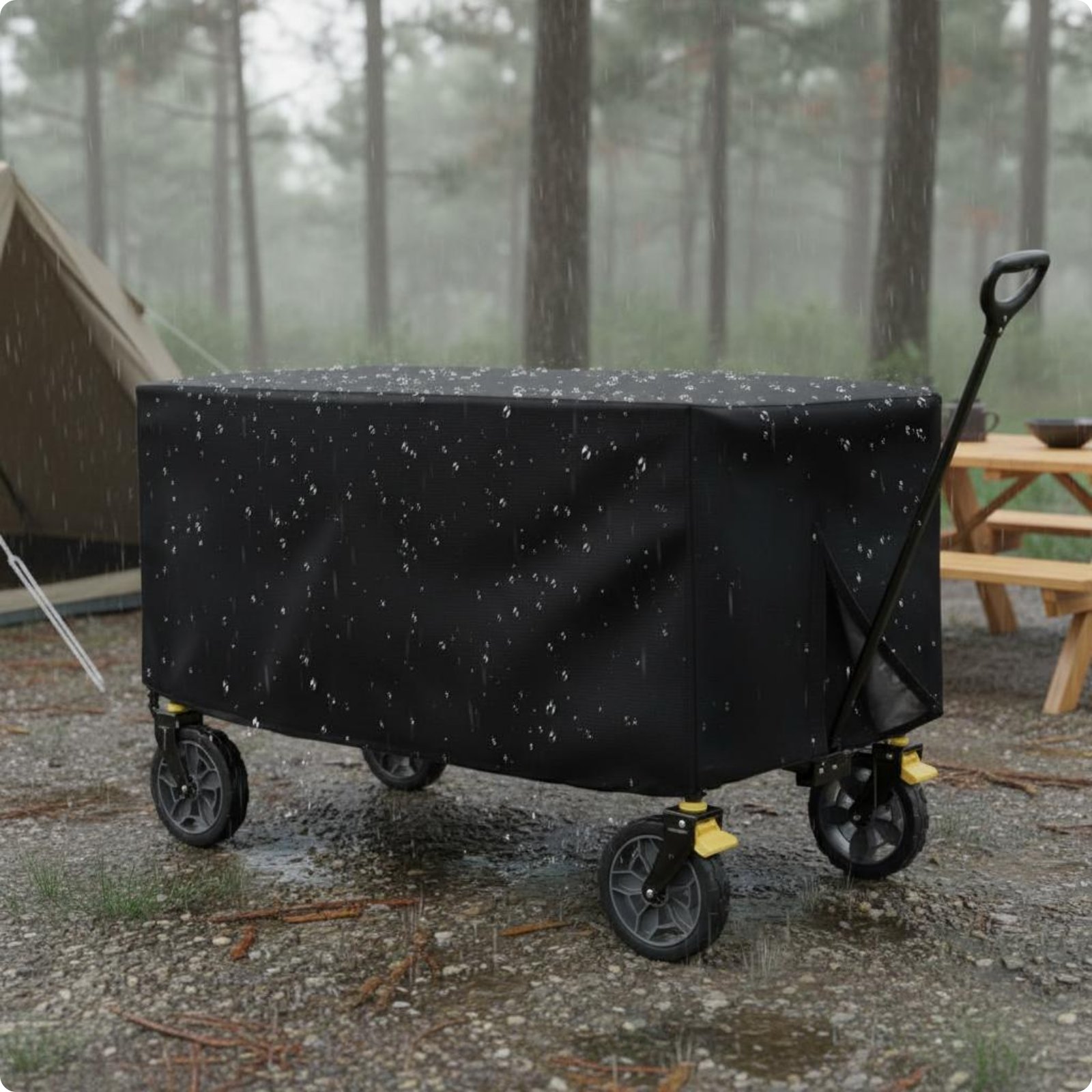 Waterproof Wagon Rain Cover Easy to Fold Folding Wagon Cover for Outdoor, Picnic